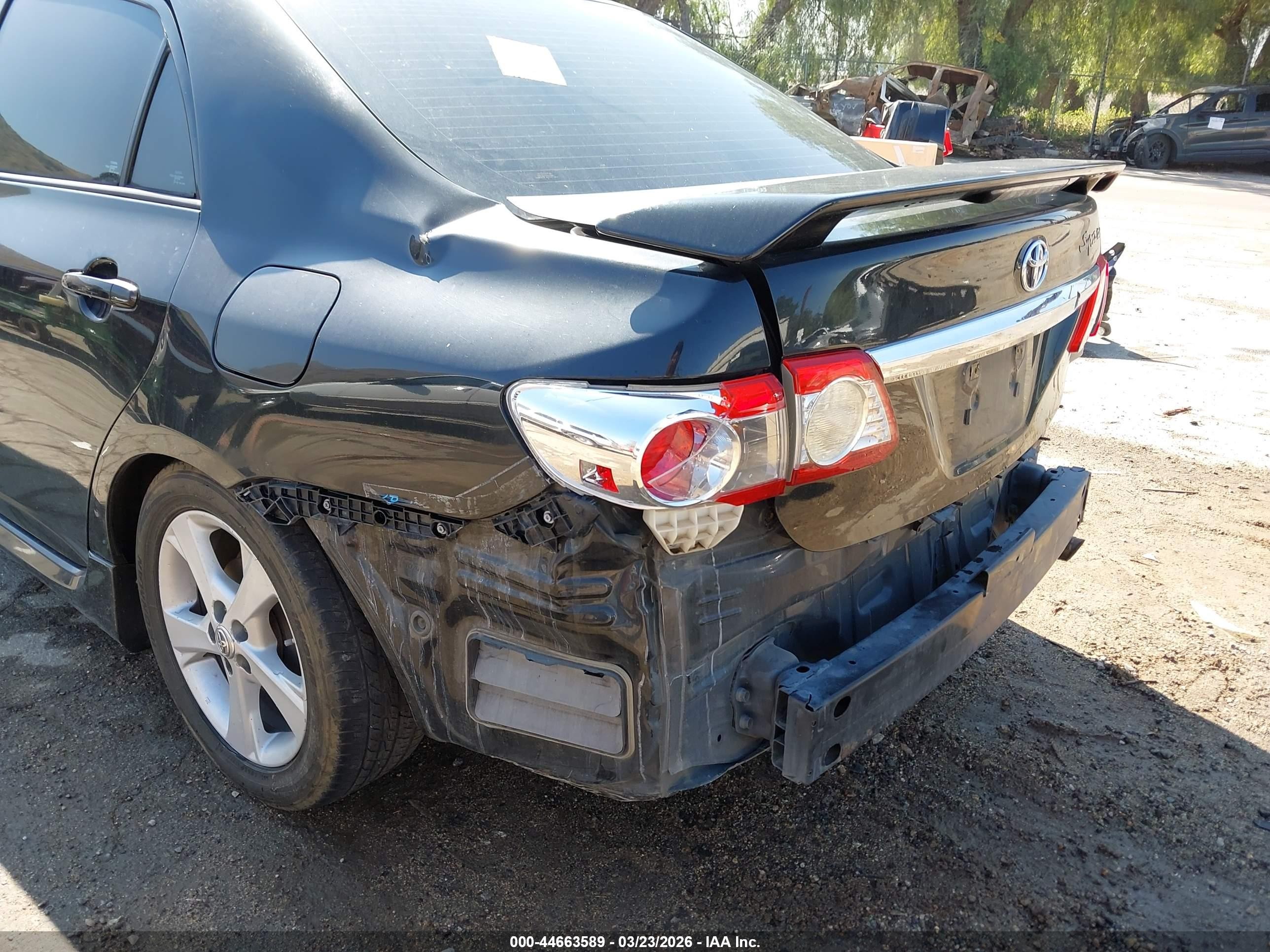 2013 Toyota Corolla S Black vin: 5YFBU4EE2DP212273
