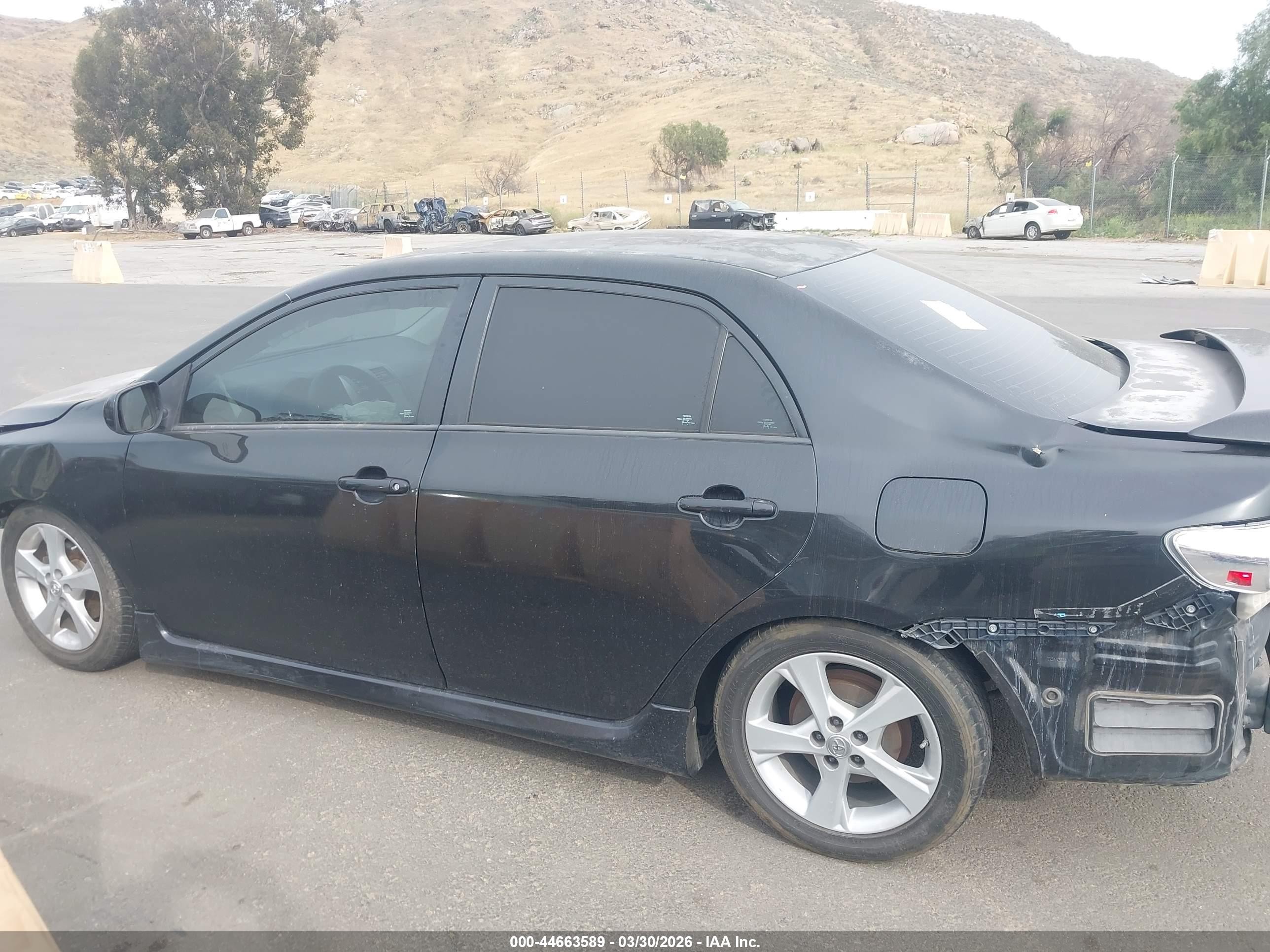 2013 Toyota Corolla S Black vin: 5YFBU4EE2DP212273