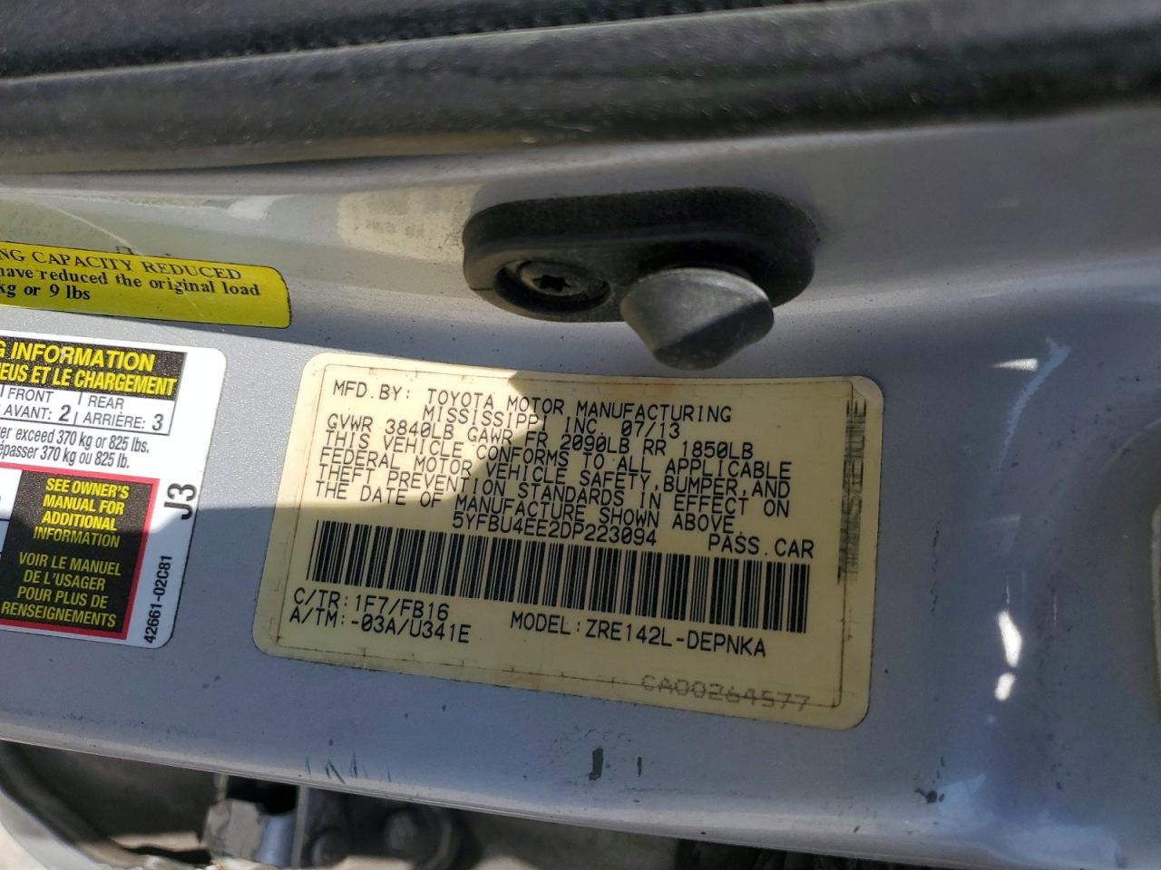 2013 Toyota Corolla Le Серебряный vin: 5YFBU4EE2DP223094