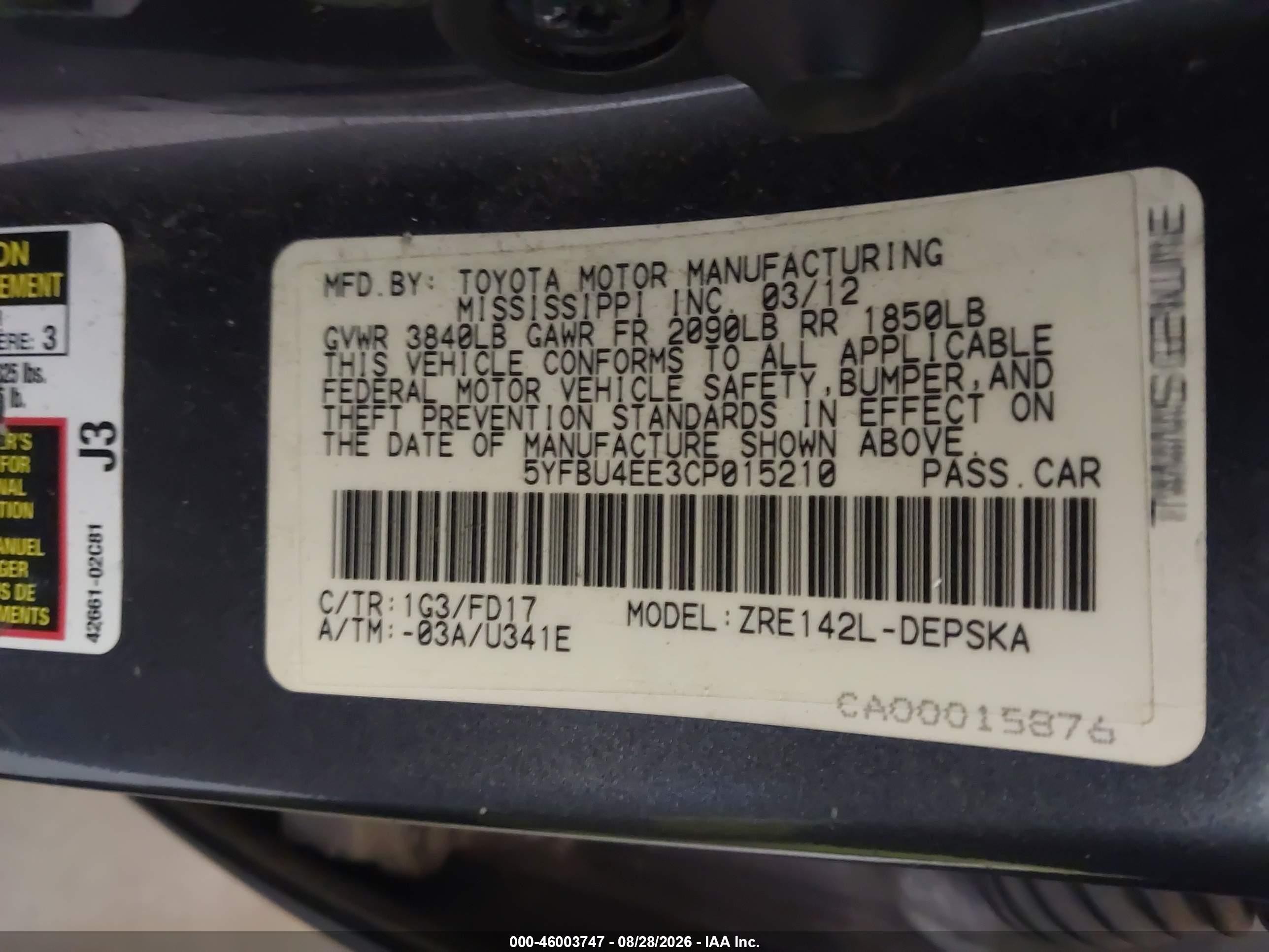 2012 Toyota Corolla S Gray vin: 5YFBU4EE3CP015210
