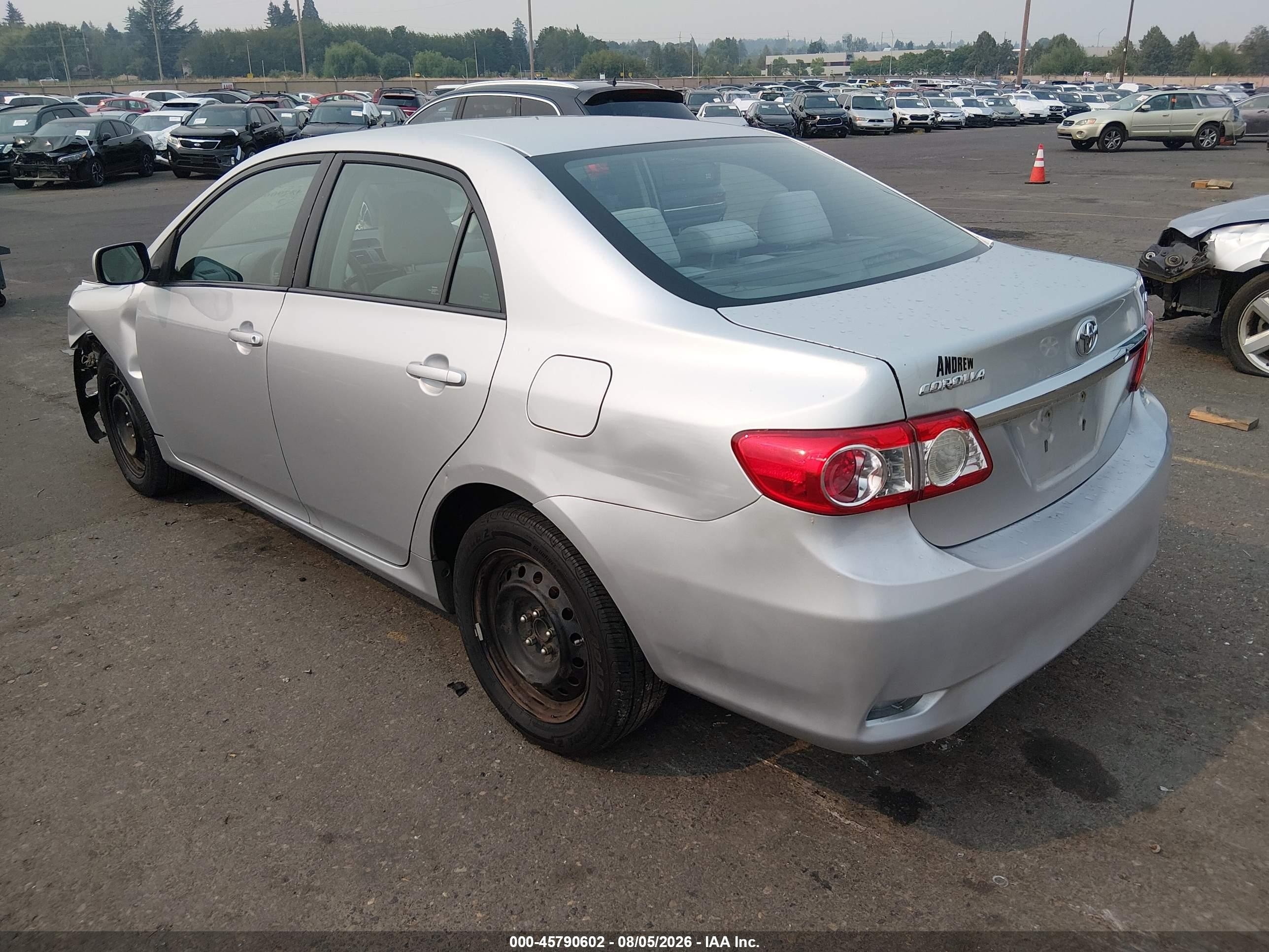 2012 Toyota Corolla Le Silver vin: 5YFBU4EE3CP043234