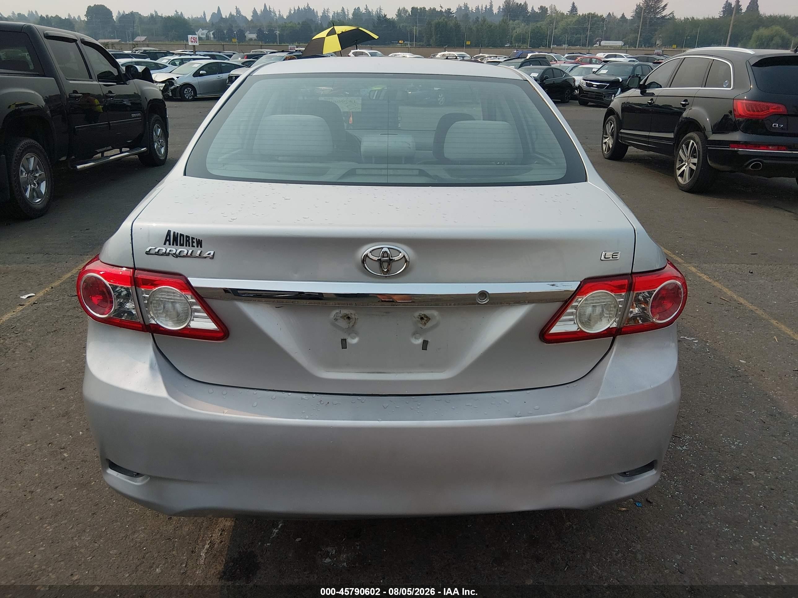 2012 Toyota Corolla Le Silver vin: 5YFBU4EE3CP043234
