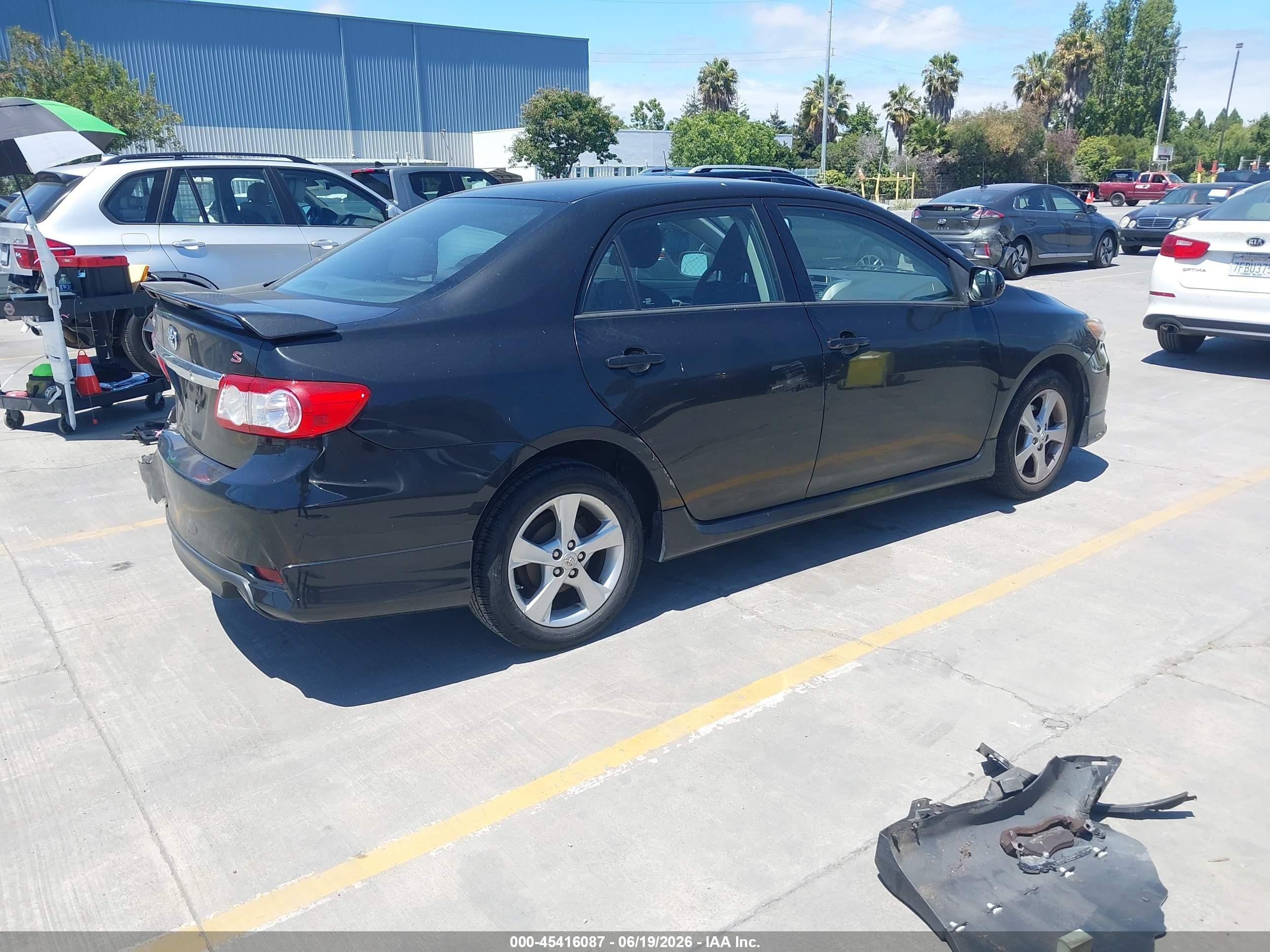 2012 Toyota Corolla S Black vin: 5YFBU4EE3CP045484