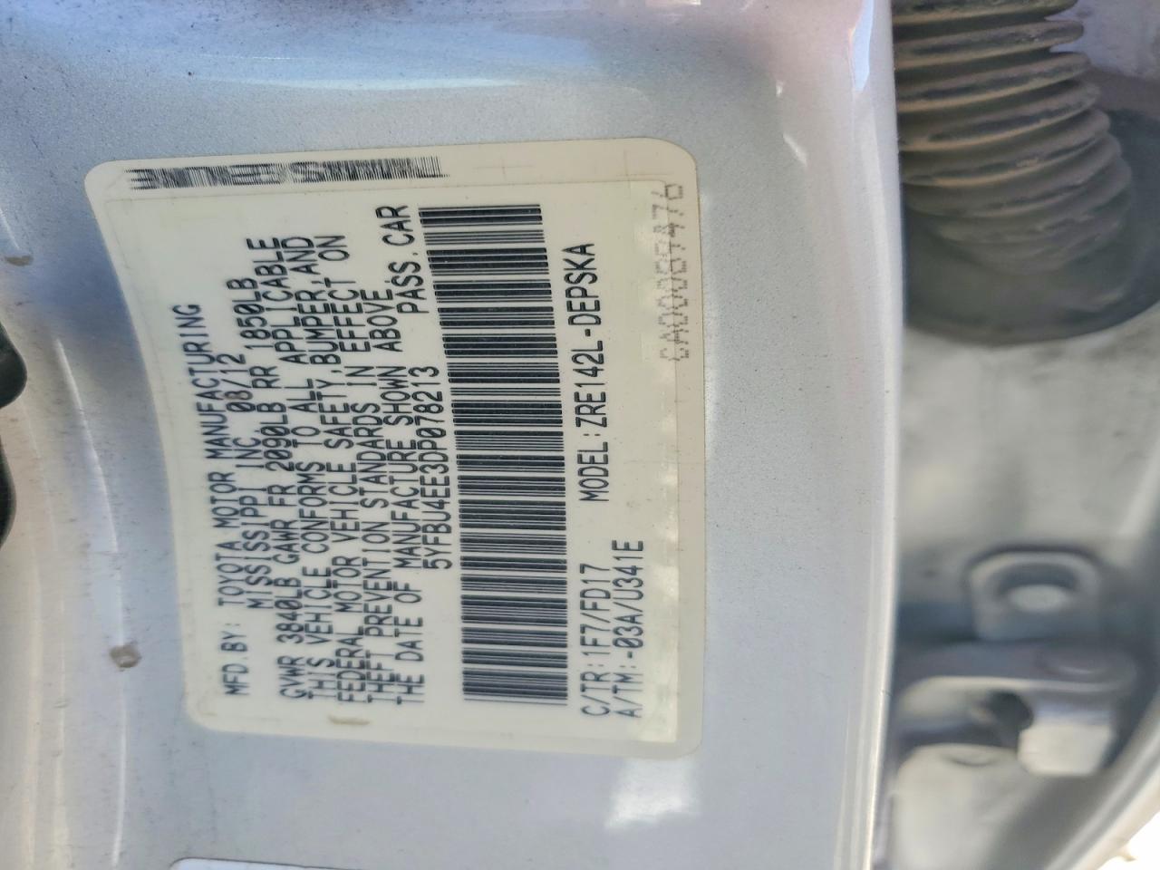 2013 Toyota Corolla S Silver vin: 5YFBU4EE3DP078213