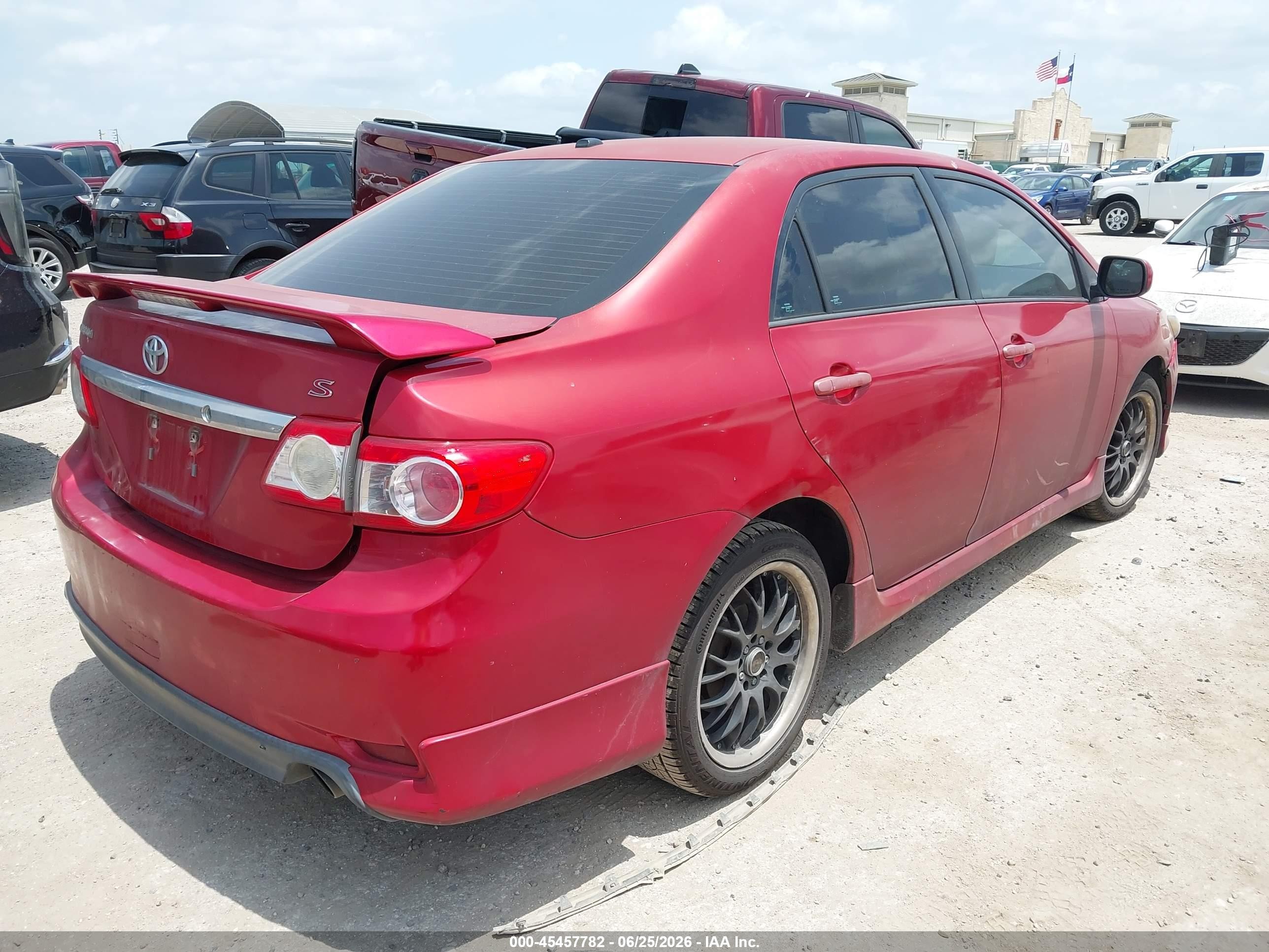 2013 Toyota Corolla S Red vin: 5YFBU4EE3DP147711