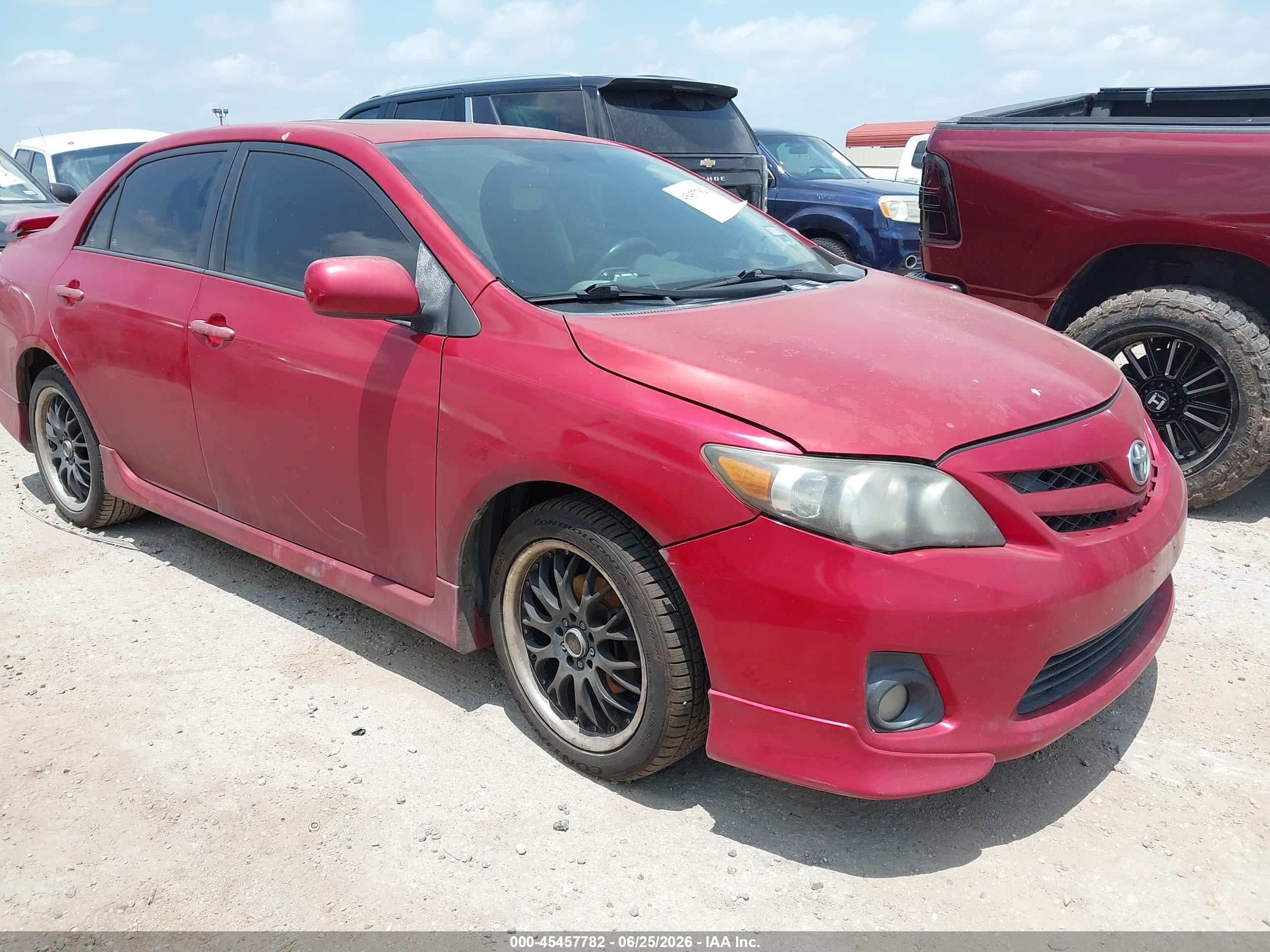 2013 Toyota Corolla S Red vin: 5YFBU4EE3DP147711