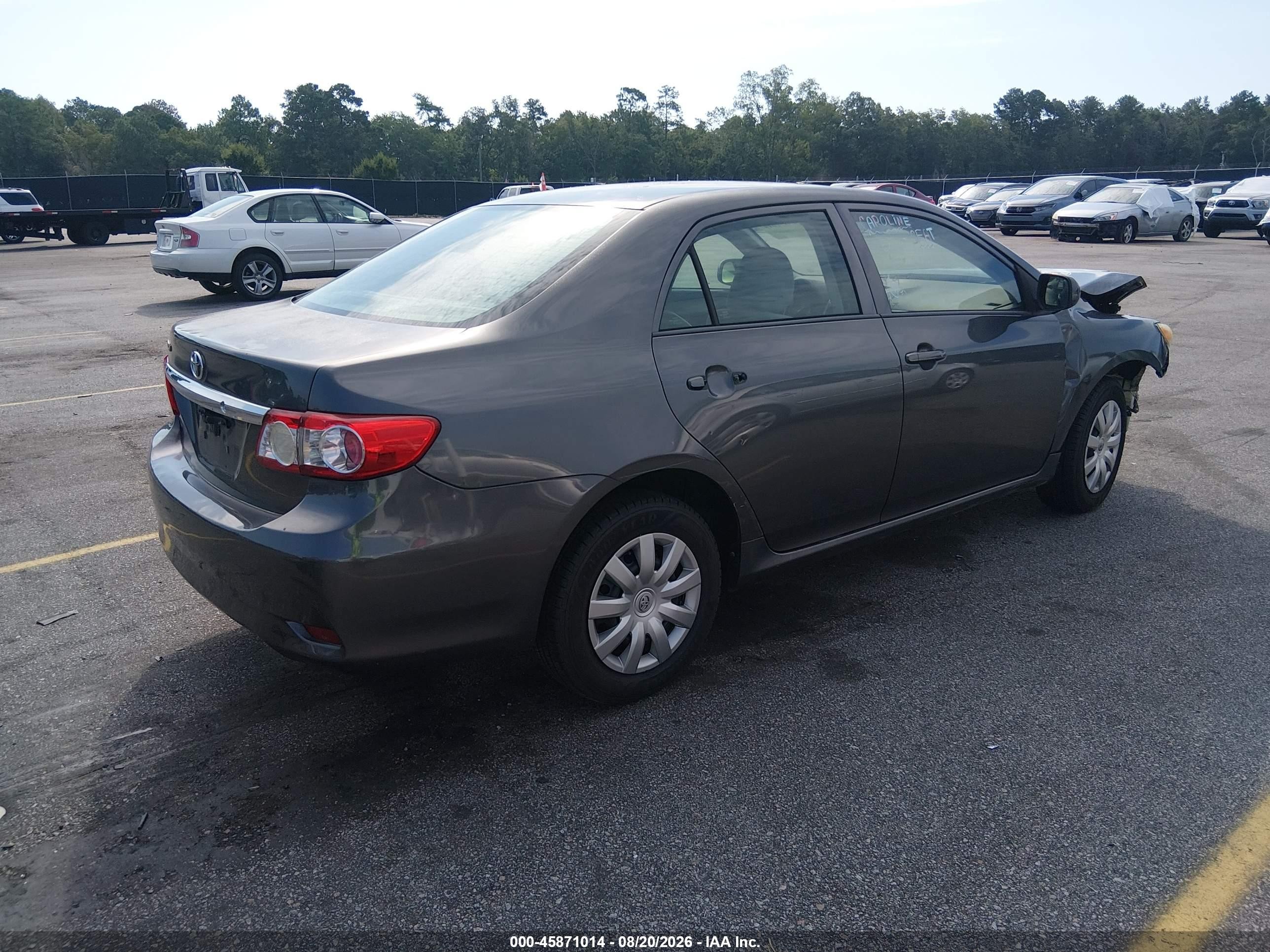2013 Toyota Corolla L Gray vin: 5YFBU4EE3DP149071