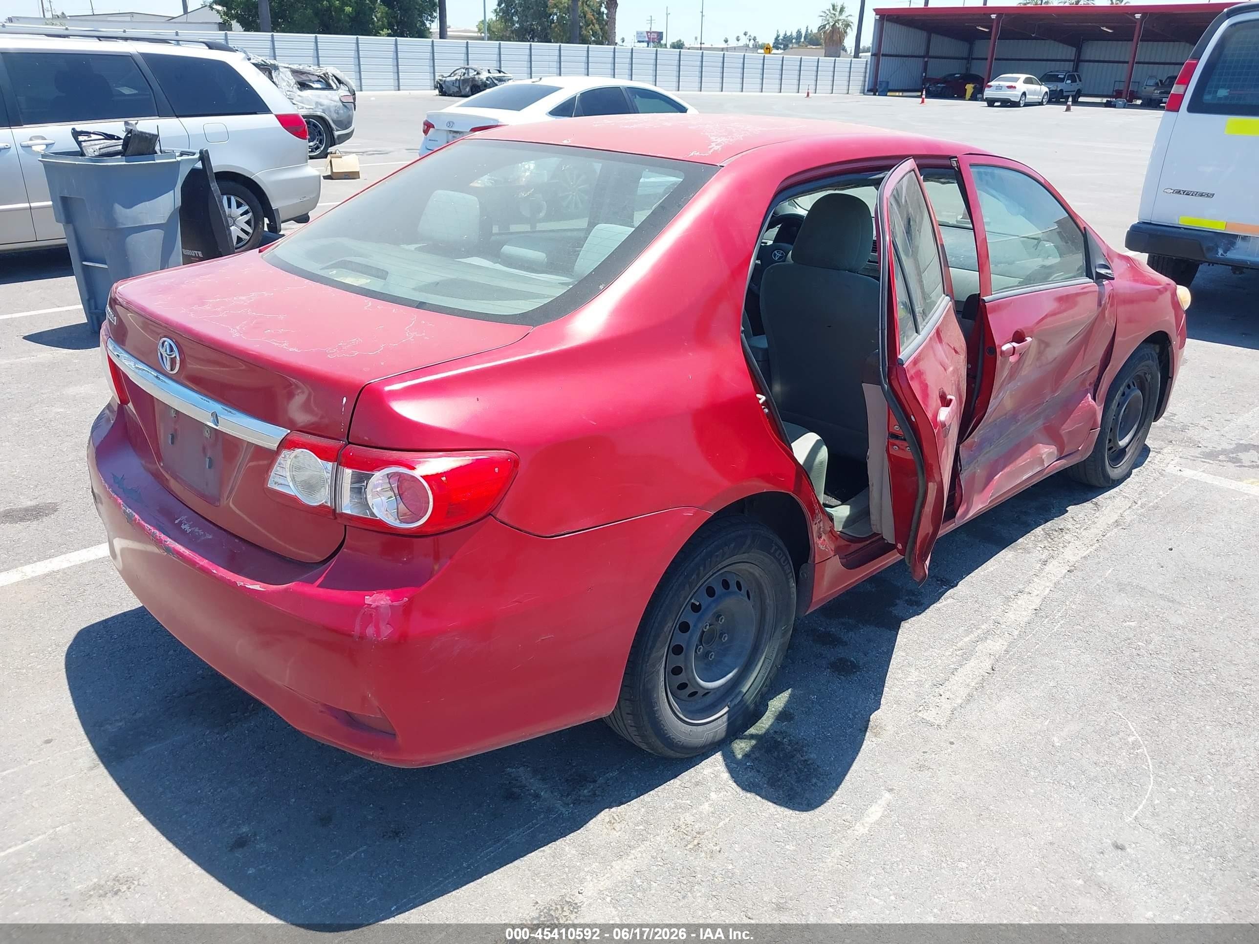 2013 Toyota Corolla L Red vin: 5YFBU4EE3DP205056