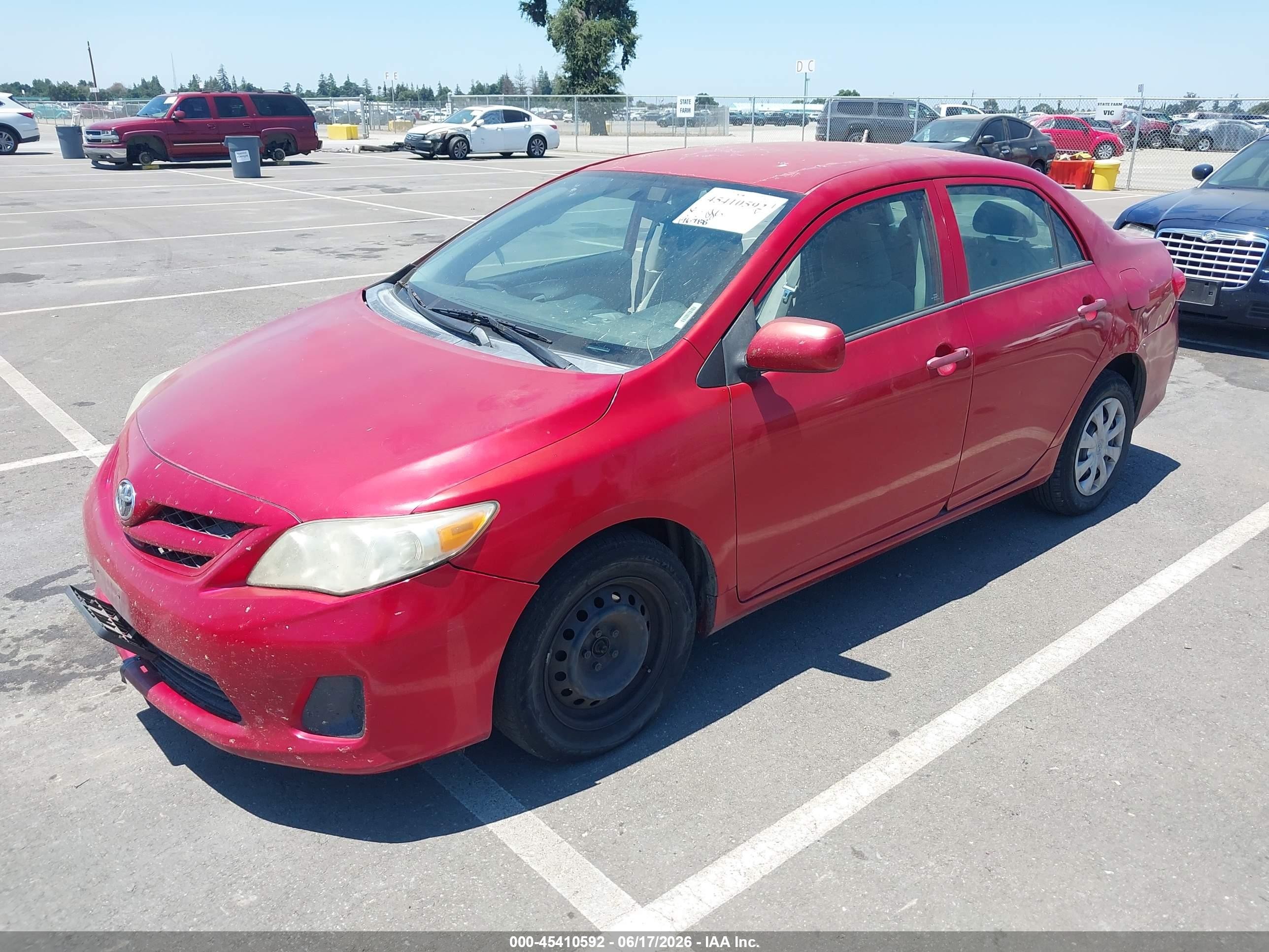 2013 Toyota Corolla L Red vin: 5YFBU4EE3DP205056