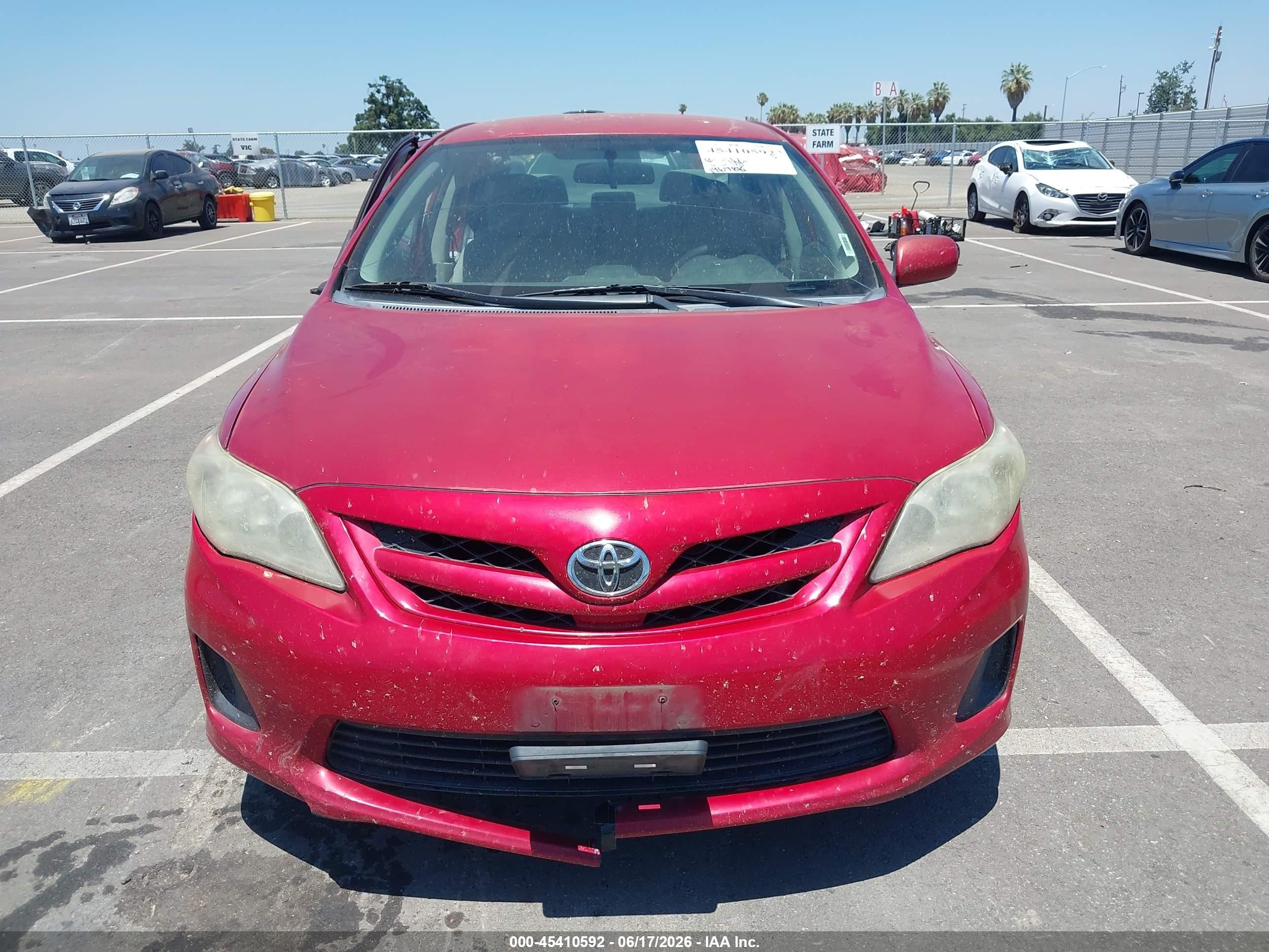 2013 Toyota Corolla L Red vin: 5YFBU4EE3DP205056