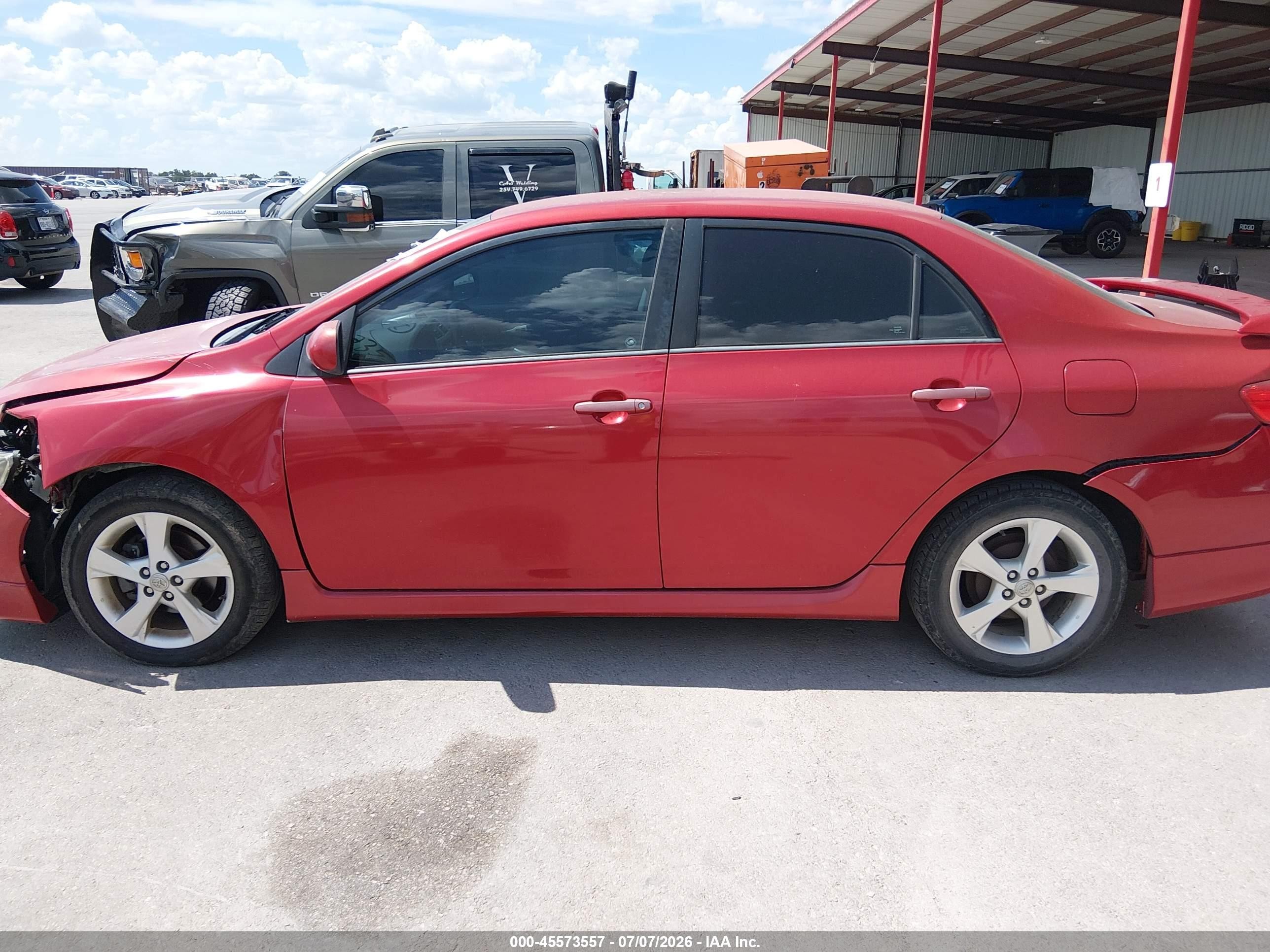 2013 Toyota Corolla S Red vin: 5YFBU4EE3DP221189