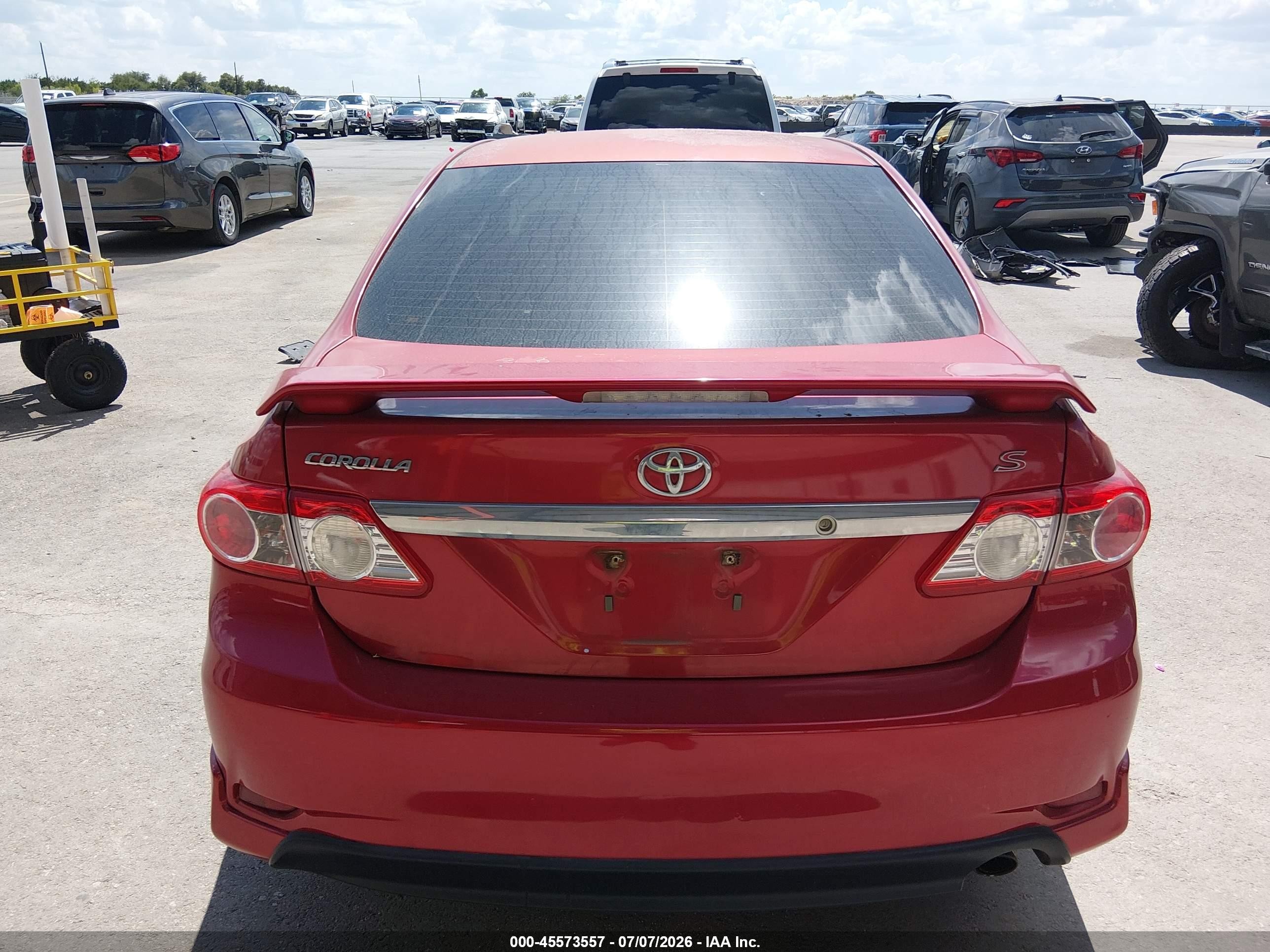 2013 Toyota Corolla S Red vin: 5YFBU4EE3DP221189