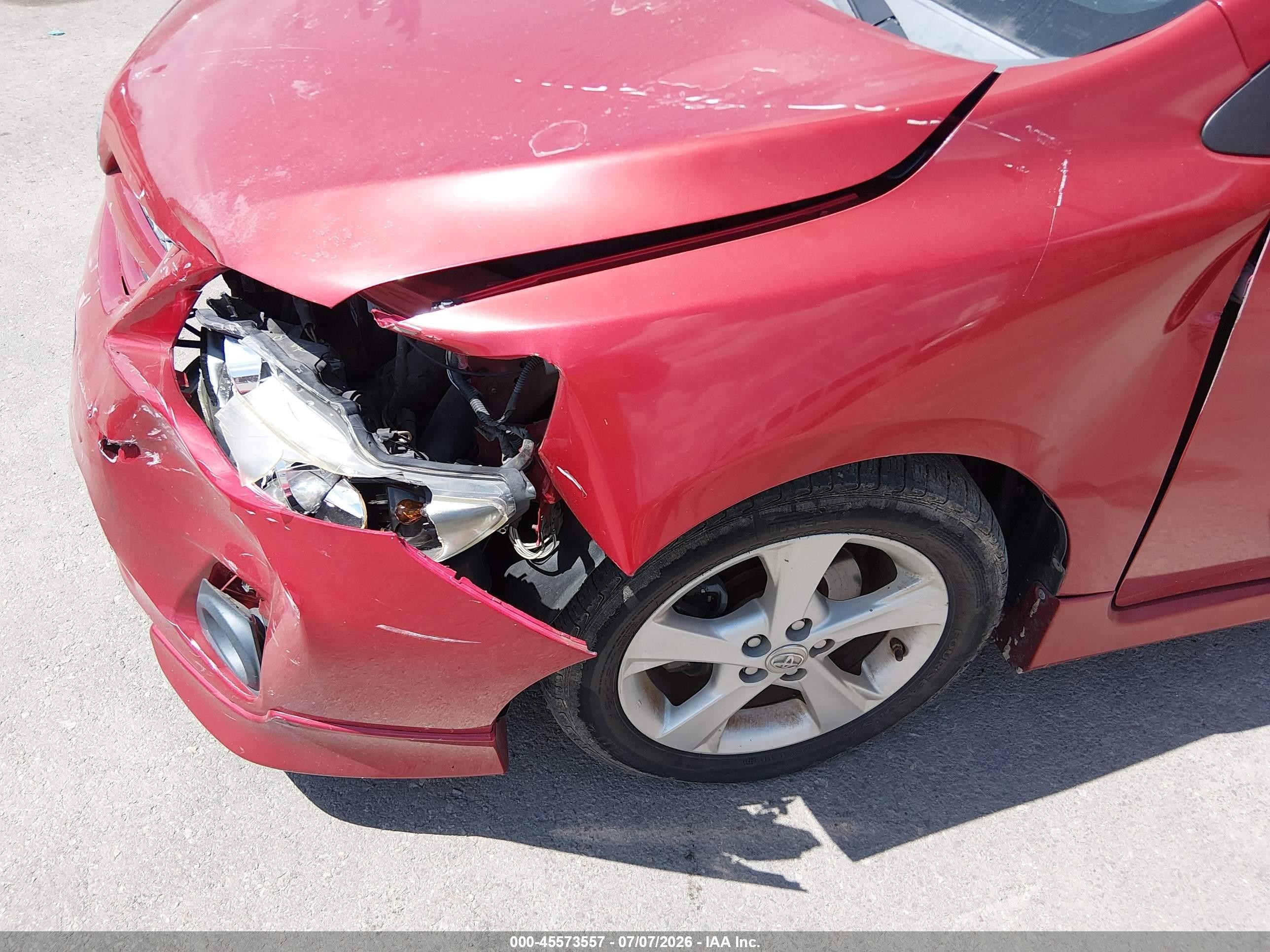 2013 Toyota Corolla S Red vin: 5YFBU4EE3DP221189