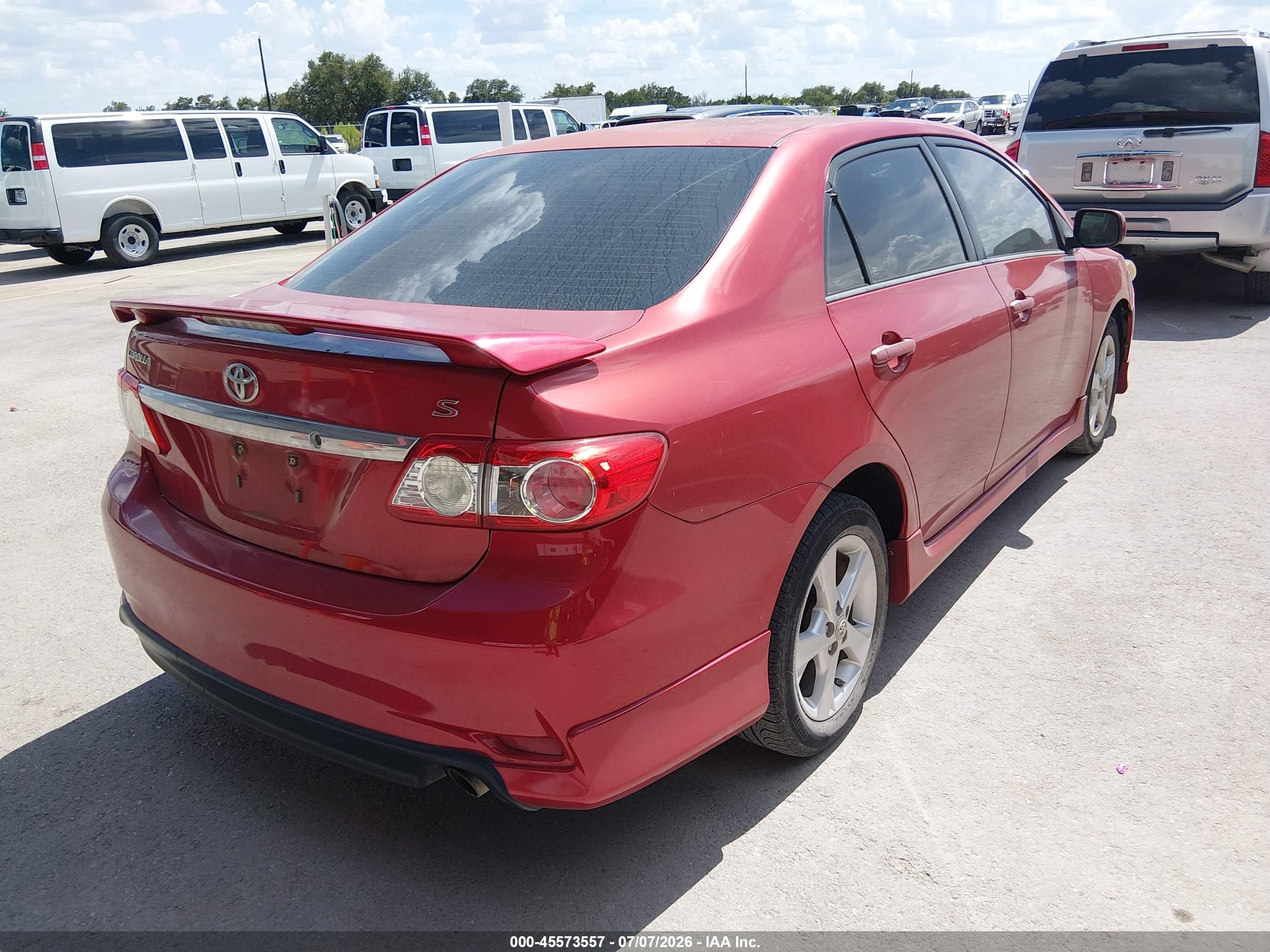 2013 Toyota Corolla S Red vin: 5YFBU4EE3DP221189