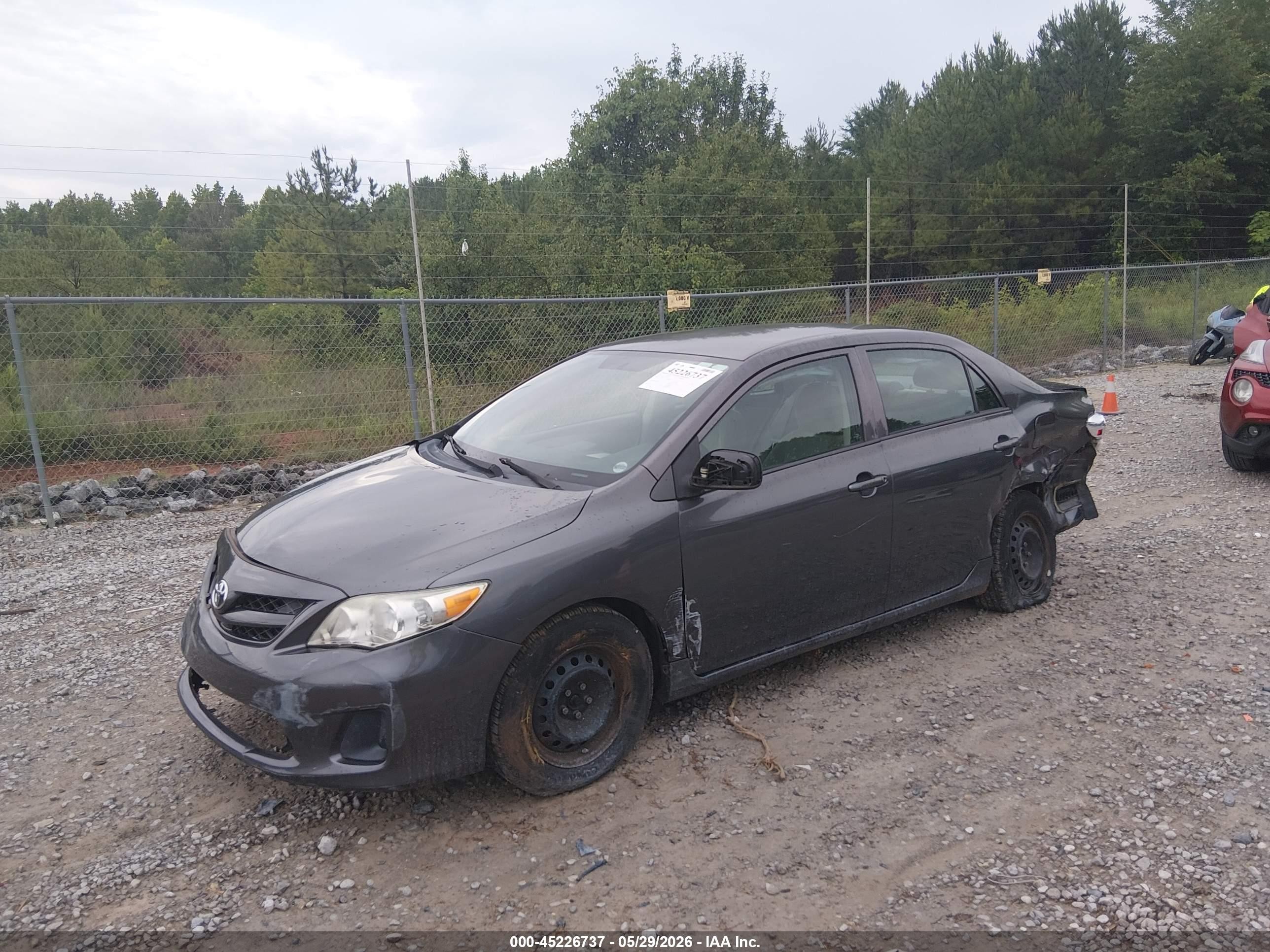 2012 Toyota Corolla L Gray vin: 5YFBU4EE4CP013272