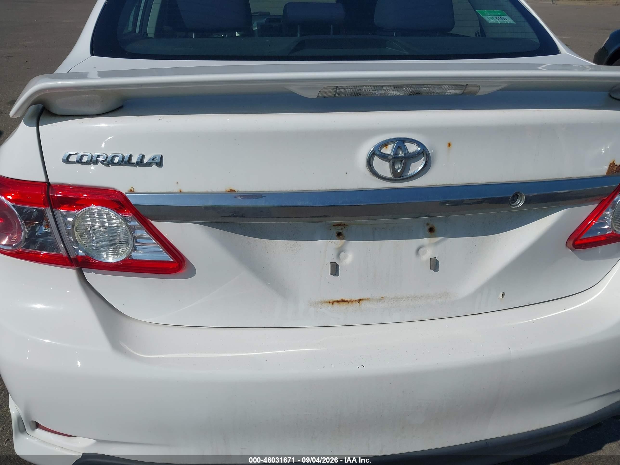 2012 Toyota Corolla S White vin: 5YFBU4EE4CP054923