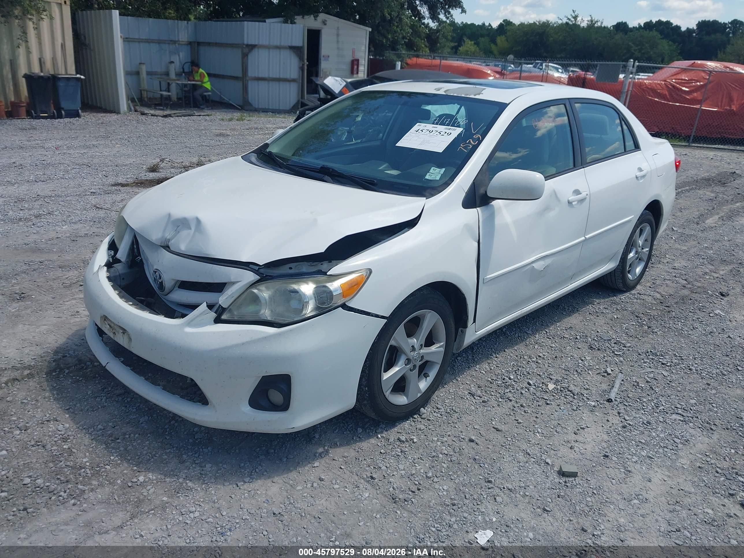 2012 Toyota Corolla Le White vin: 5YFBU4EE4CP070183