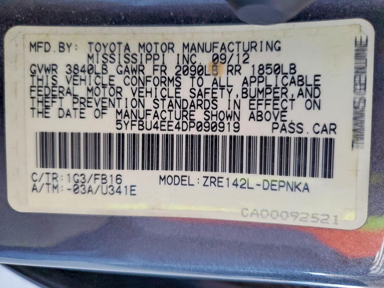 2013 Toyota Corolla Le Gray vin: 5YFBU4EE4DP090919