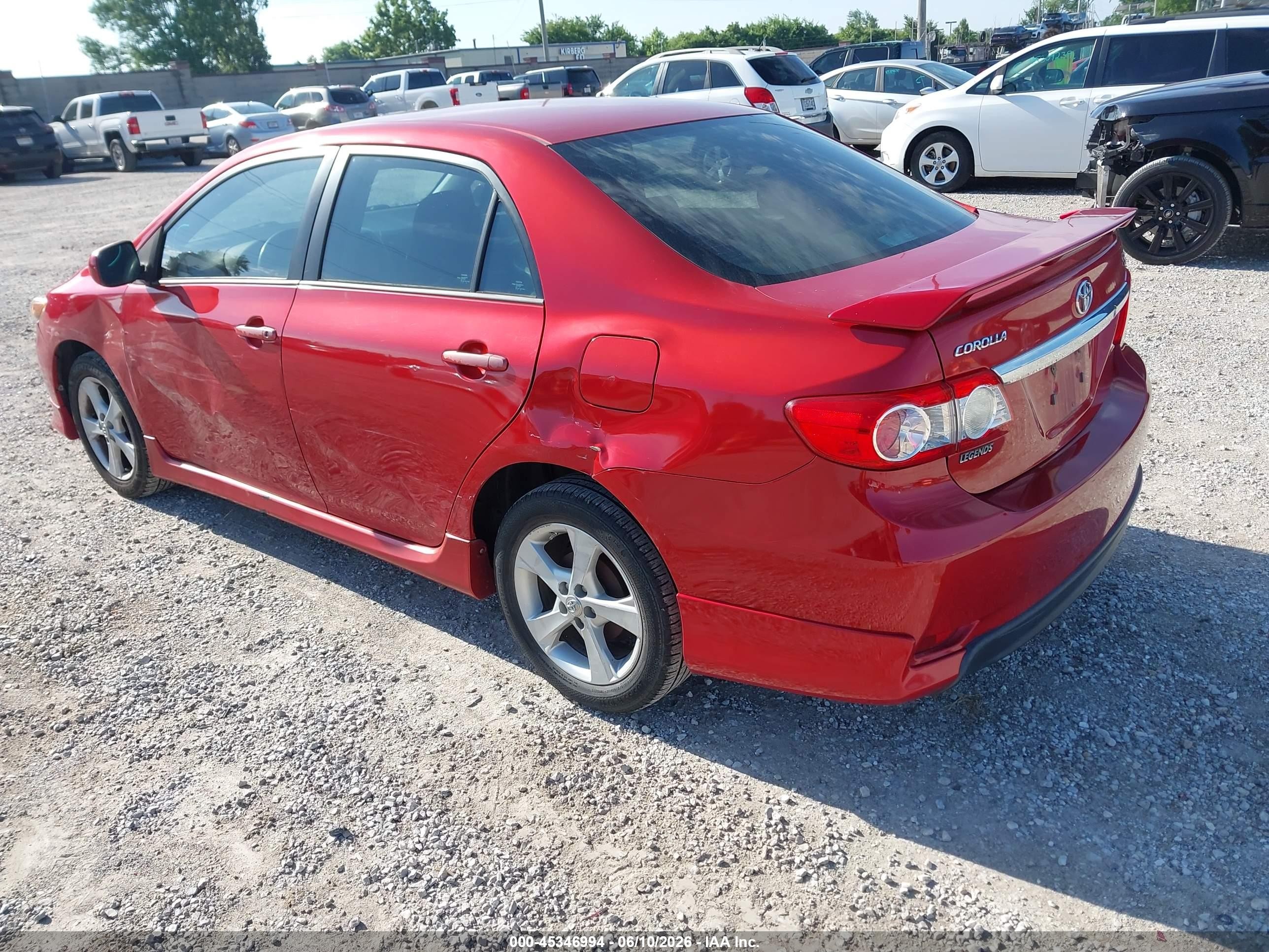 2013 Toyota Corolla S Red vin: 5YFBU4EE4DP128875
