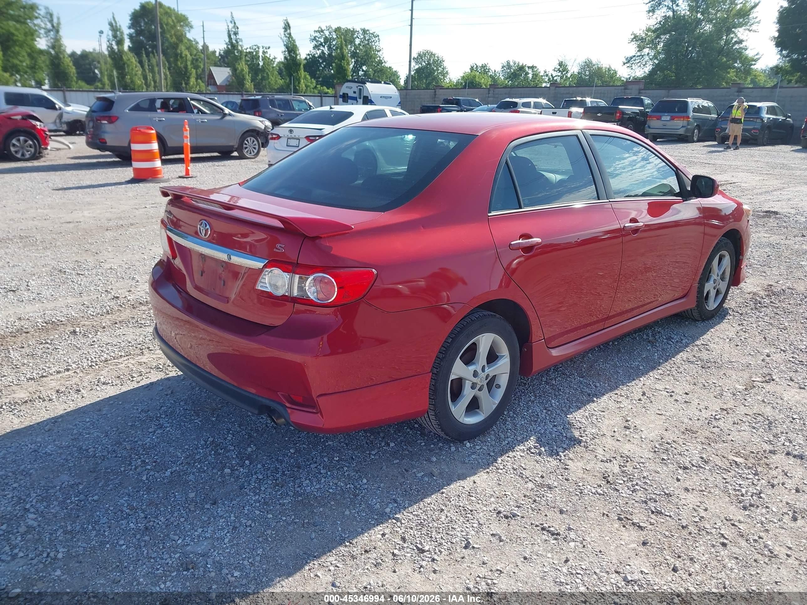 2013 Toyota Corolla S Red vin: 5YFBU4EE4DP128875