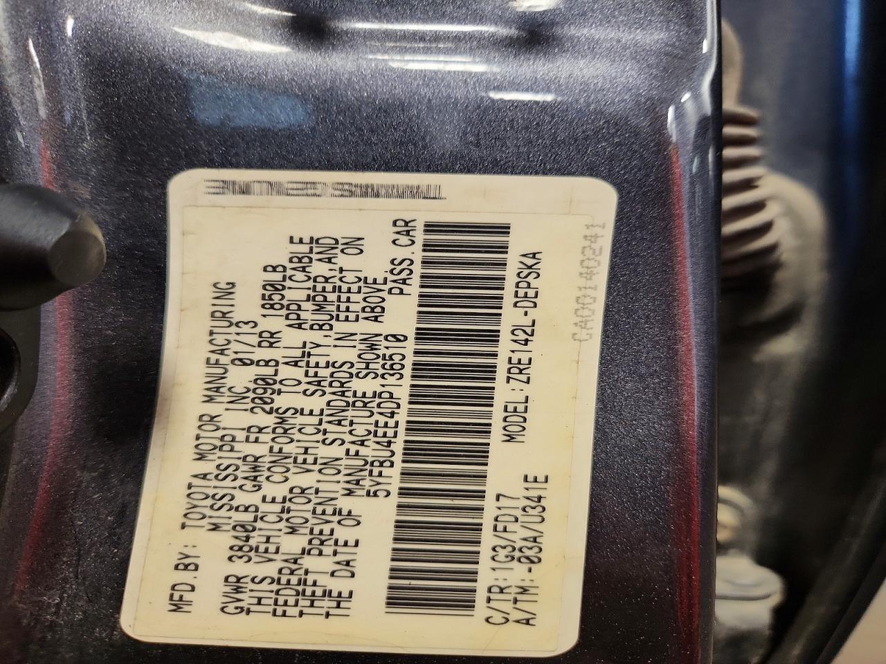 2013 Toyota Corolla S Gray vin: 5YFBU4EE4DP136510