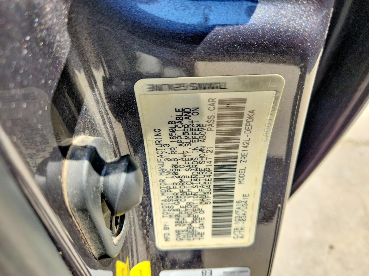 2013 Toyota Corolla L Gray vin: 5YFBU4EE4DP147121