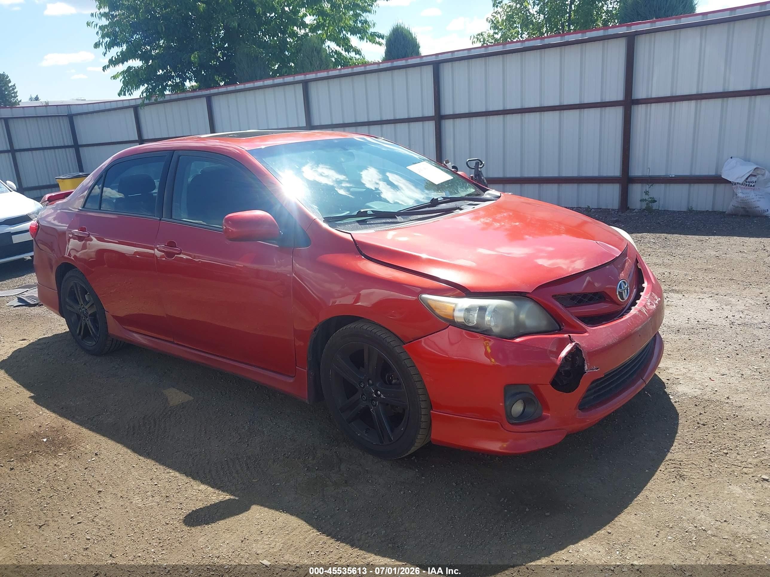 2013 Toyota Corolla S Red vin: 5YFBU4EE4DP149046