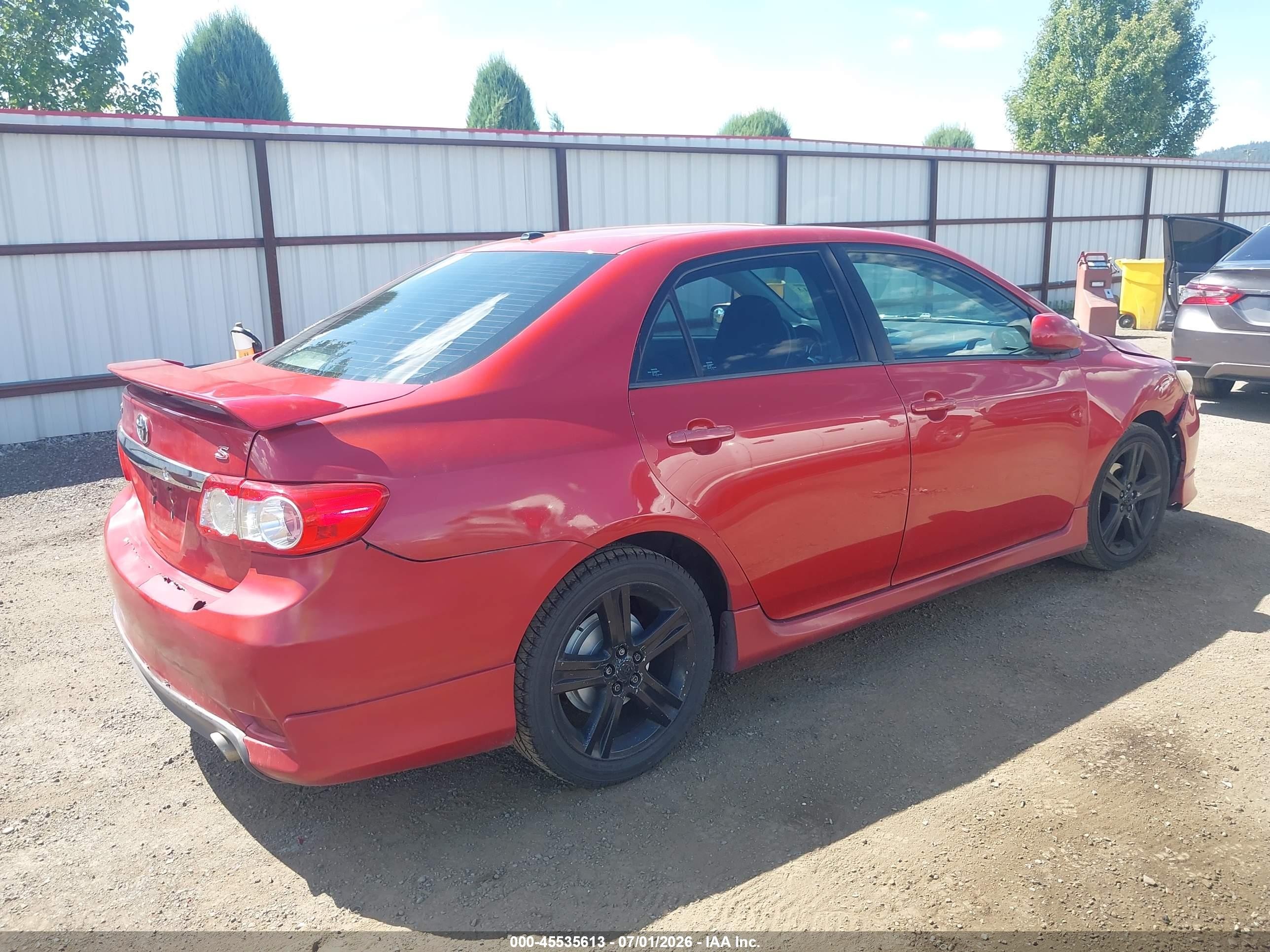 2013 Toyota Corolla S Red vin: 5YFBU4EE4DP149046