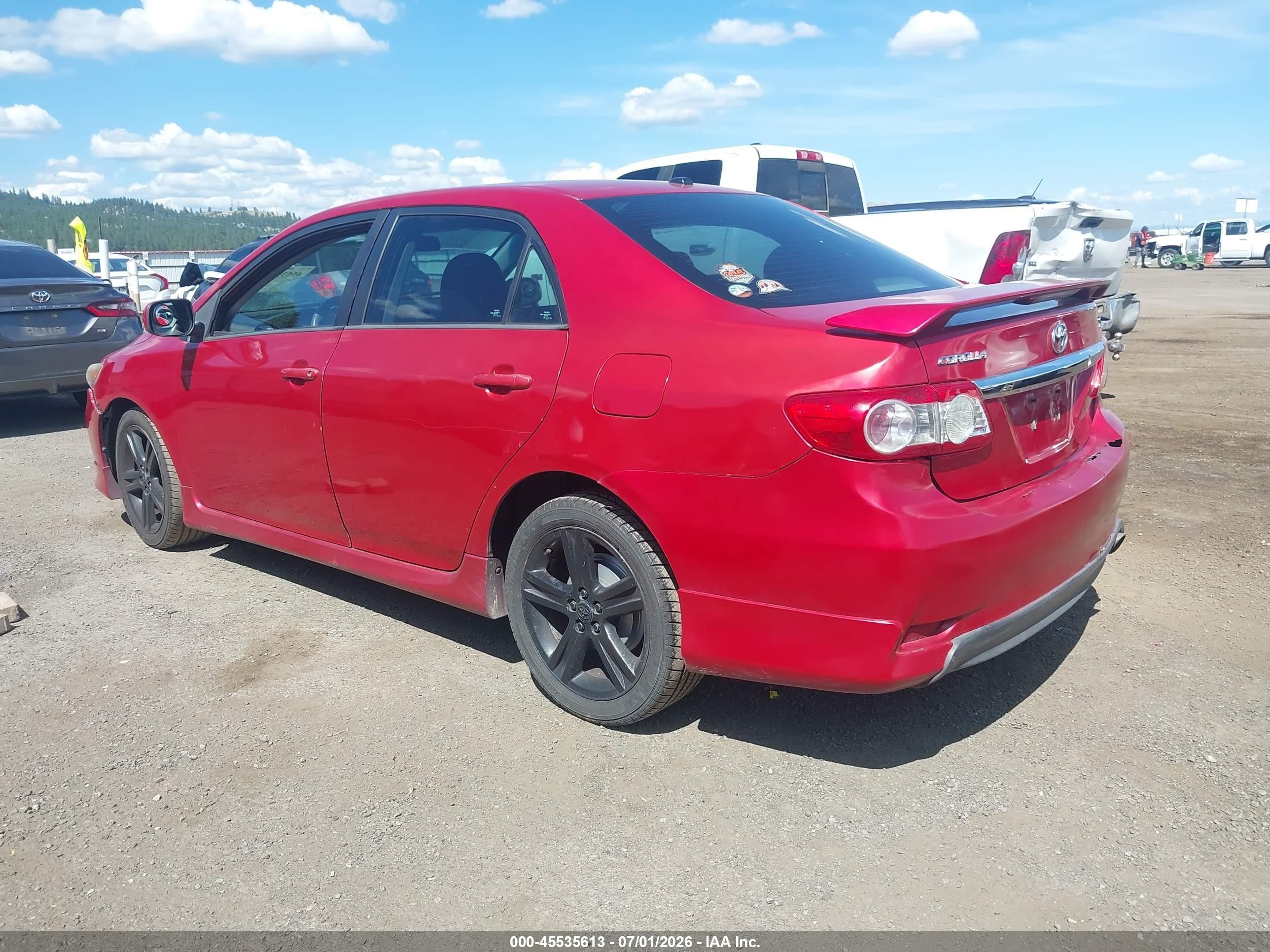 2013 Toyota Corolla S Red vin: 5YFBU4EE4DP149046