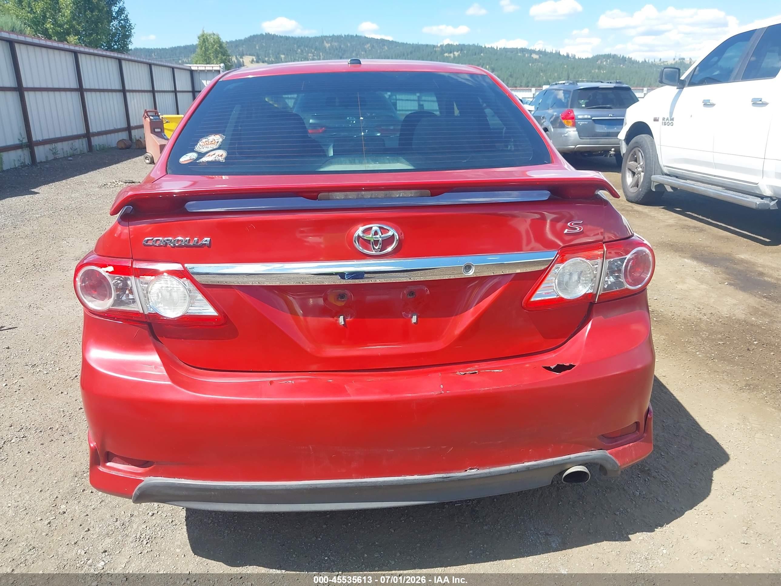 2013 Toyota Corolla S Red vin: 5YFBU4EE4DP149046
