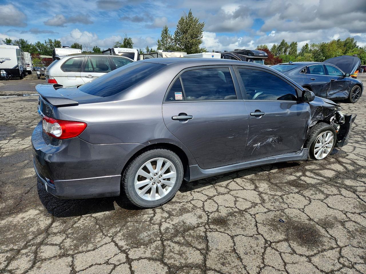 2013 Toyota Corolla S Gray vin: 5YFBU4EE4DP158930
