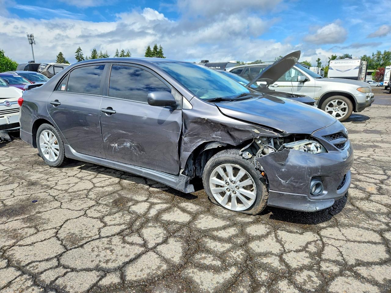 2013 Toyota Corolla S Gray vin: 5YFBU4EE4DP158930