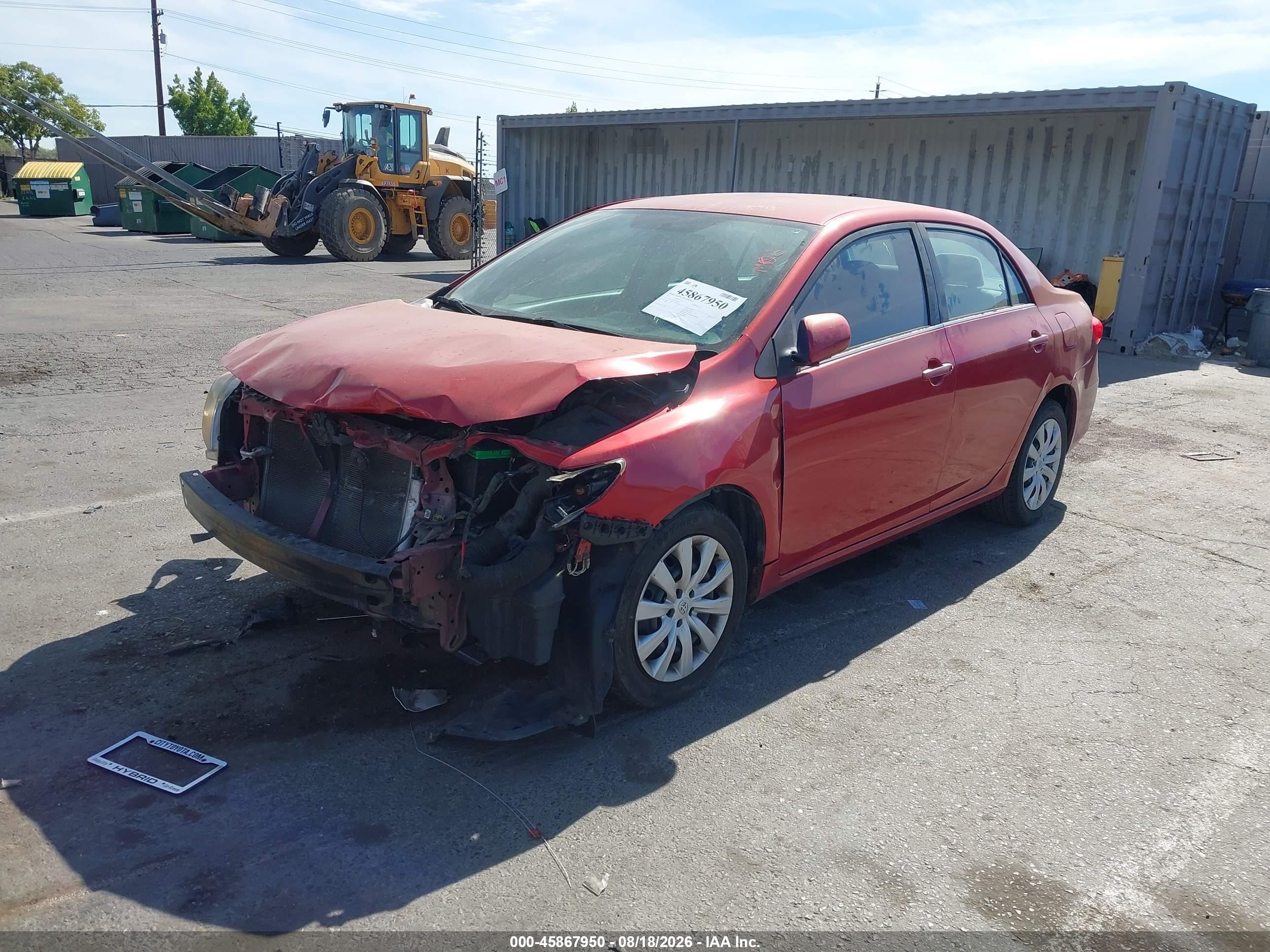 2013 Toyota Corolla Le Red vin: 5YFBU4EE4DP199171