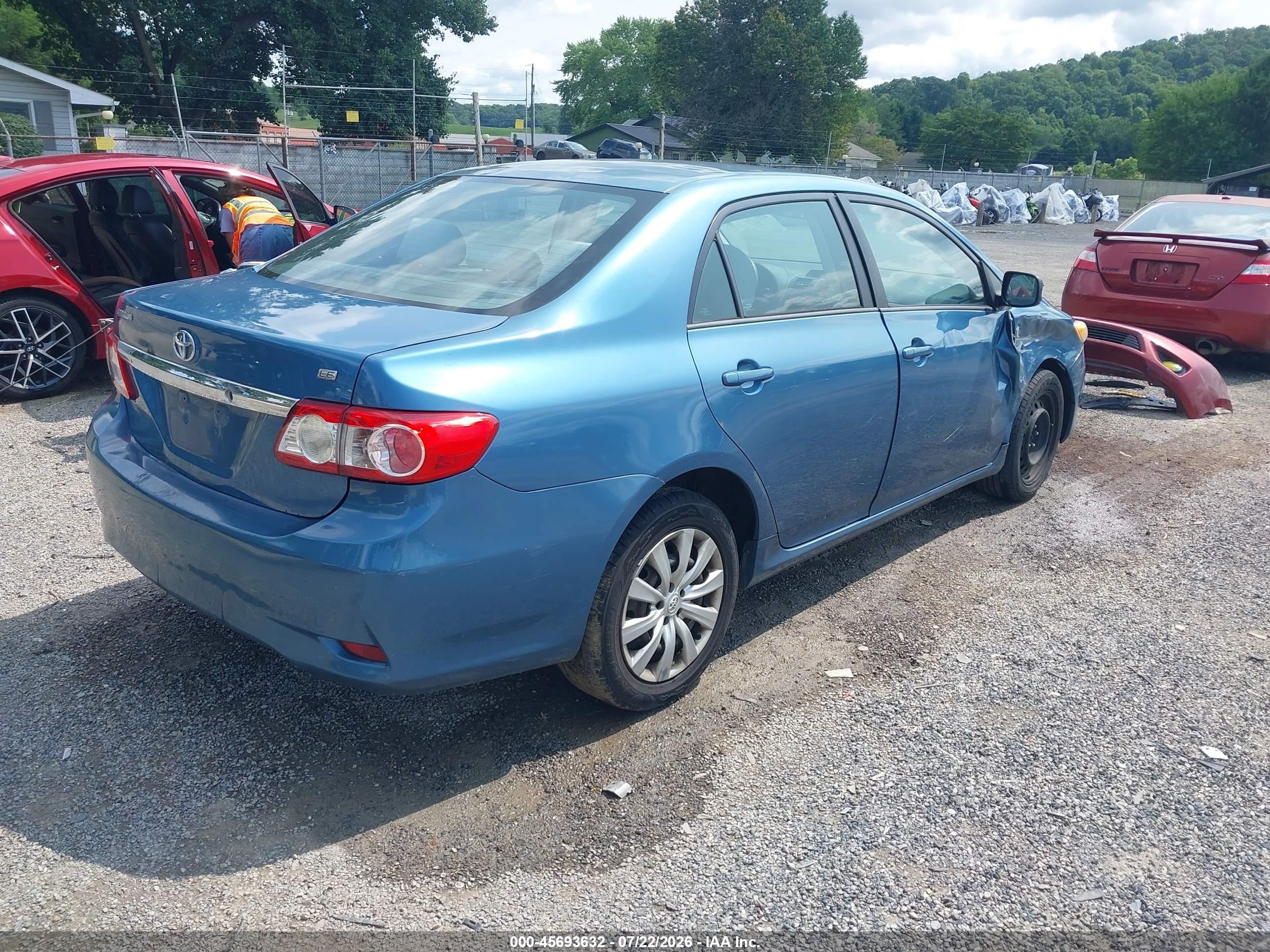 2012 Toyota Corolla Le Blue vin: 5YFBU4EE5CP043347