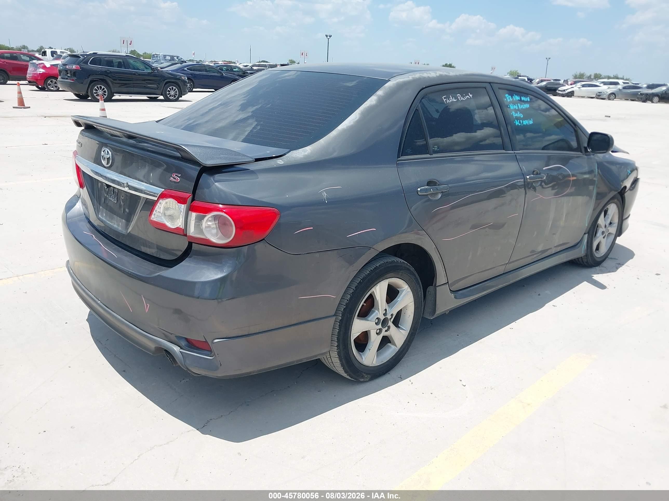 2013 Toyota Corolla S Gray vin: 5YFBU4EE5DP093361