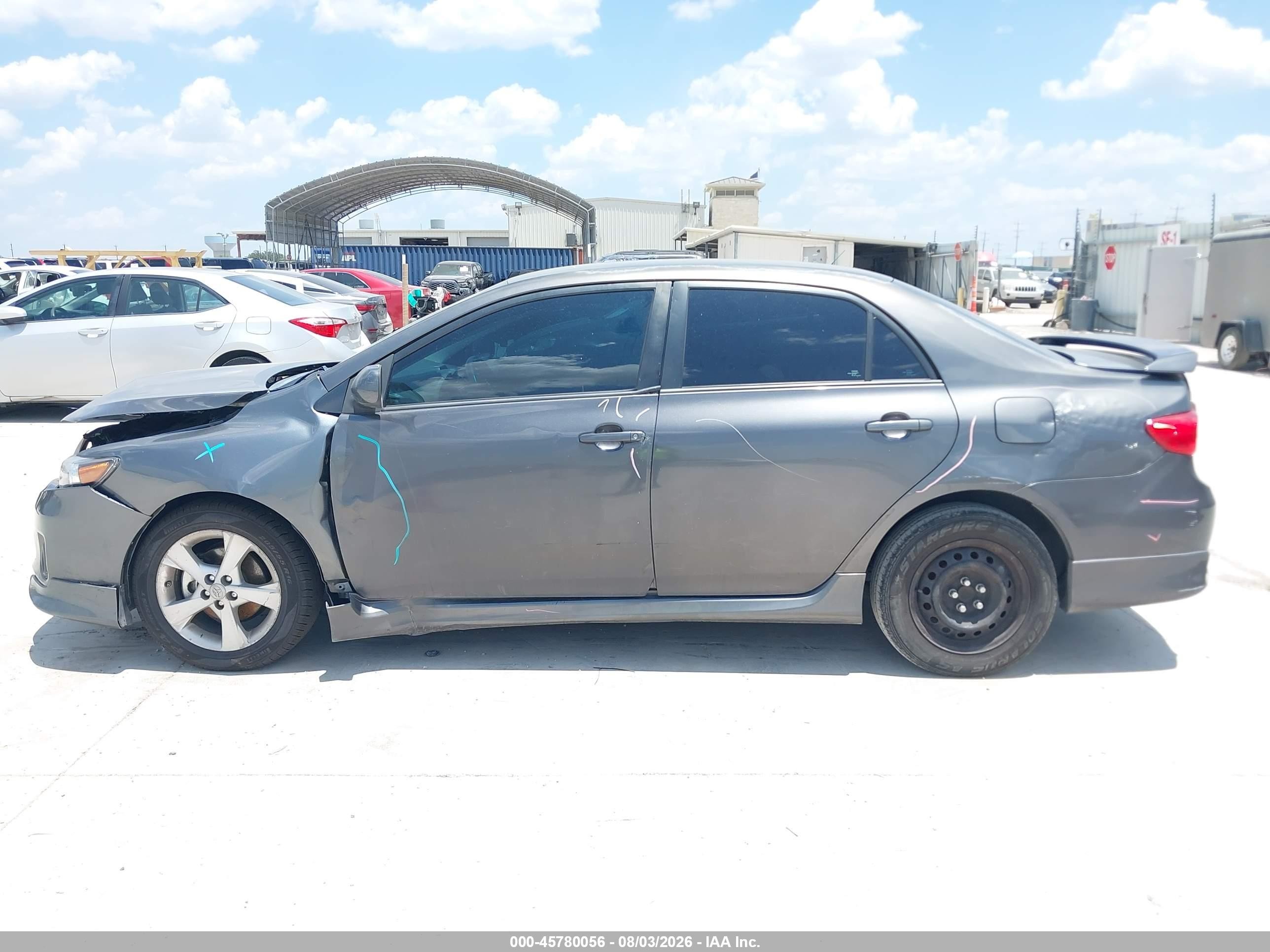 2013 Toyota Corolla S Gray vin: 5YFBU4EE5DP093361