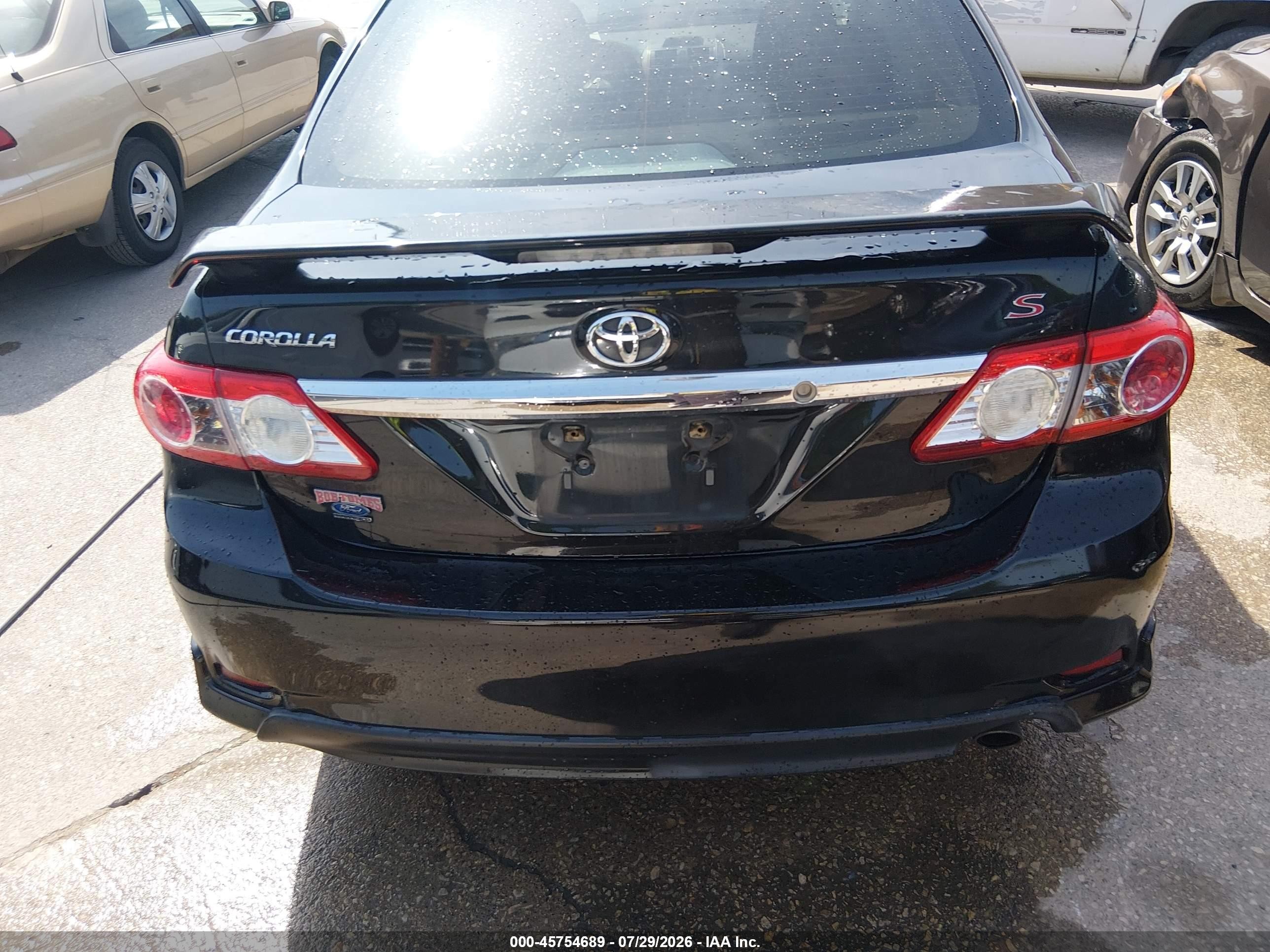 2013 Toyota Corolla S Black vin: 5YFBU4EE5DP108828
