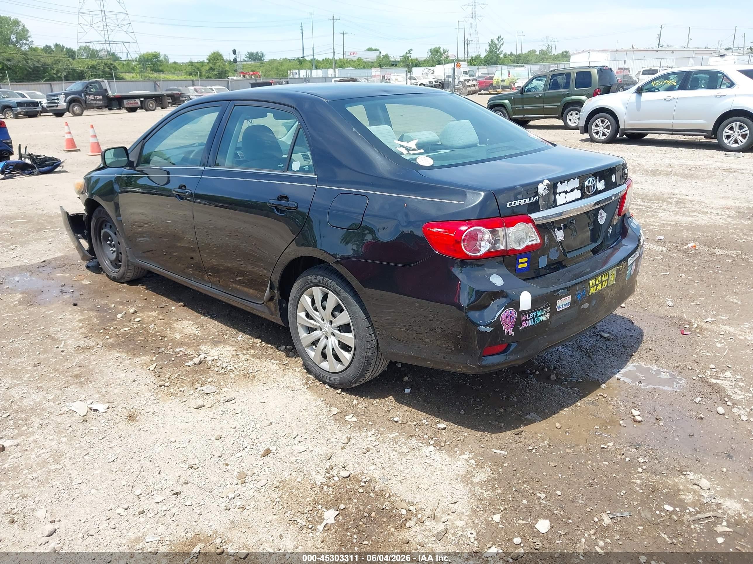 2013 Toyota Corolla Le Black vin: 5YFBU4EE5DP153445