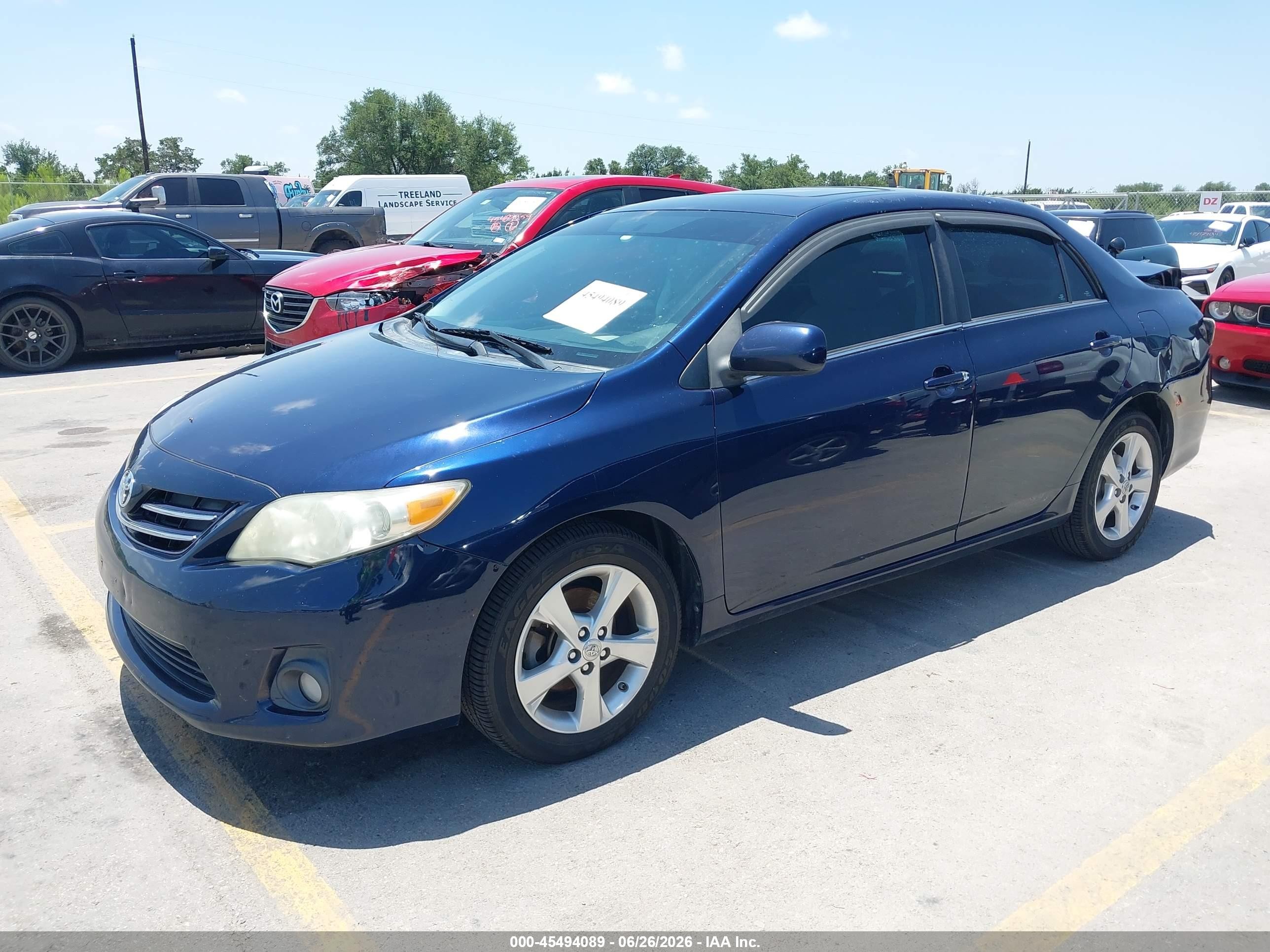 2013 Toyota Corolla Le Dark Blue vin: 5YFBU4EE5DP155129