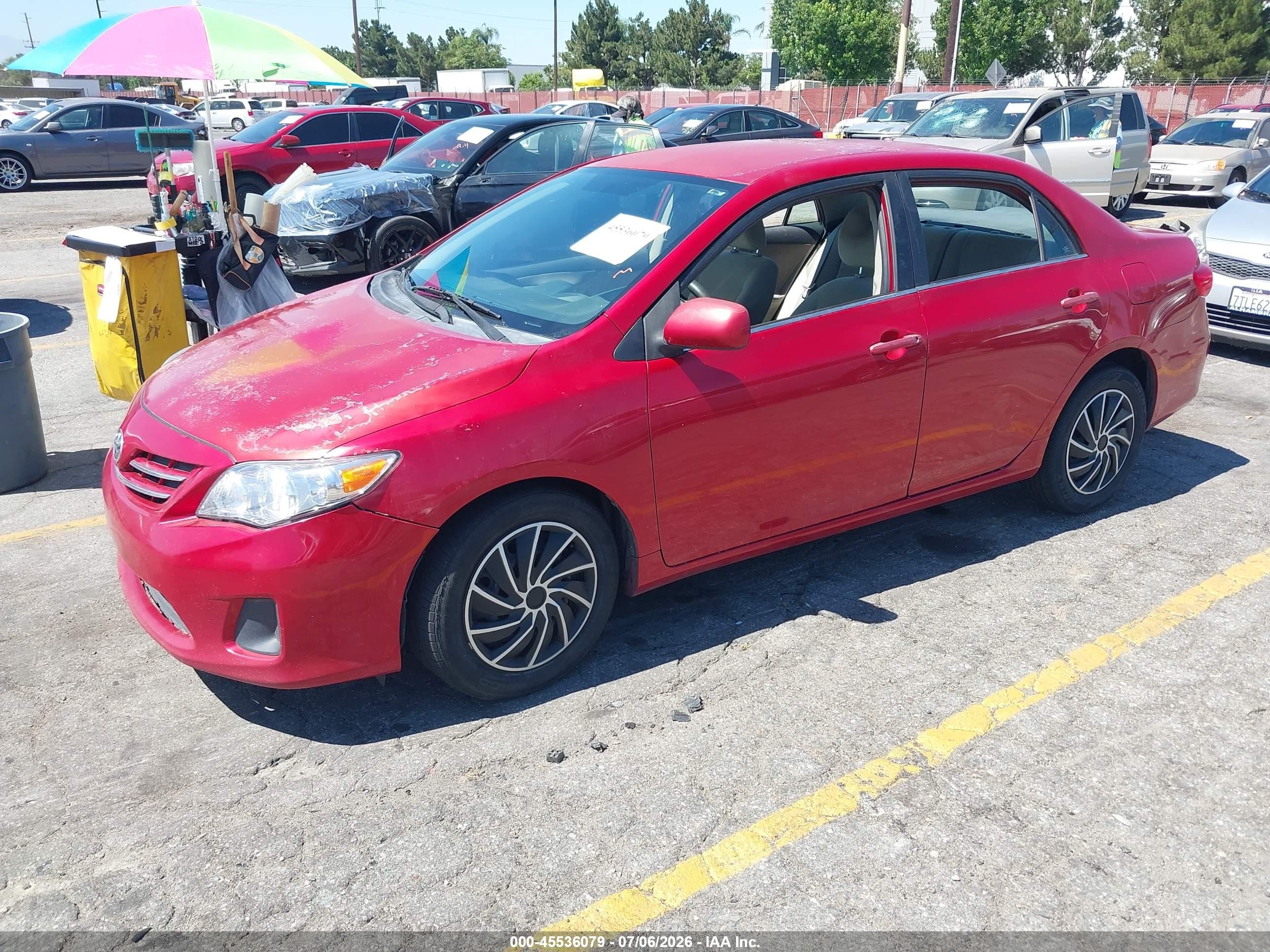 2013 Toyota Corolla Le Красный vin: 5YFBU4EE5DP167006