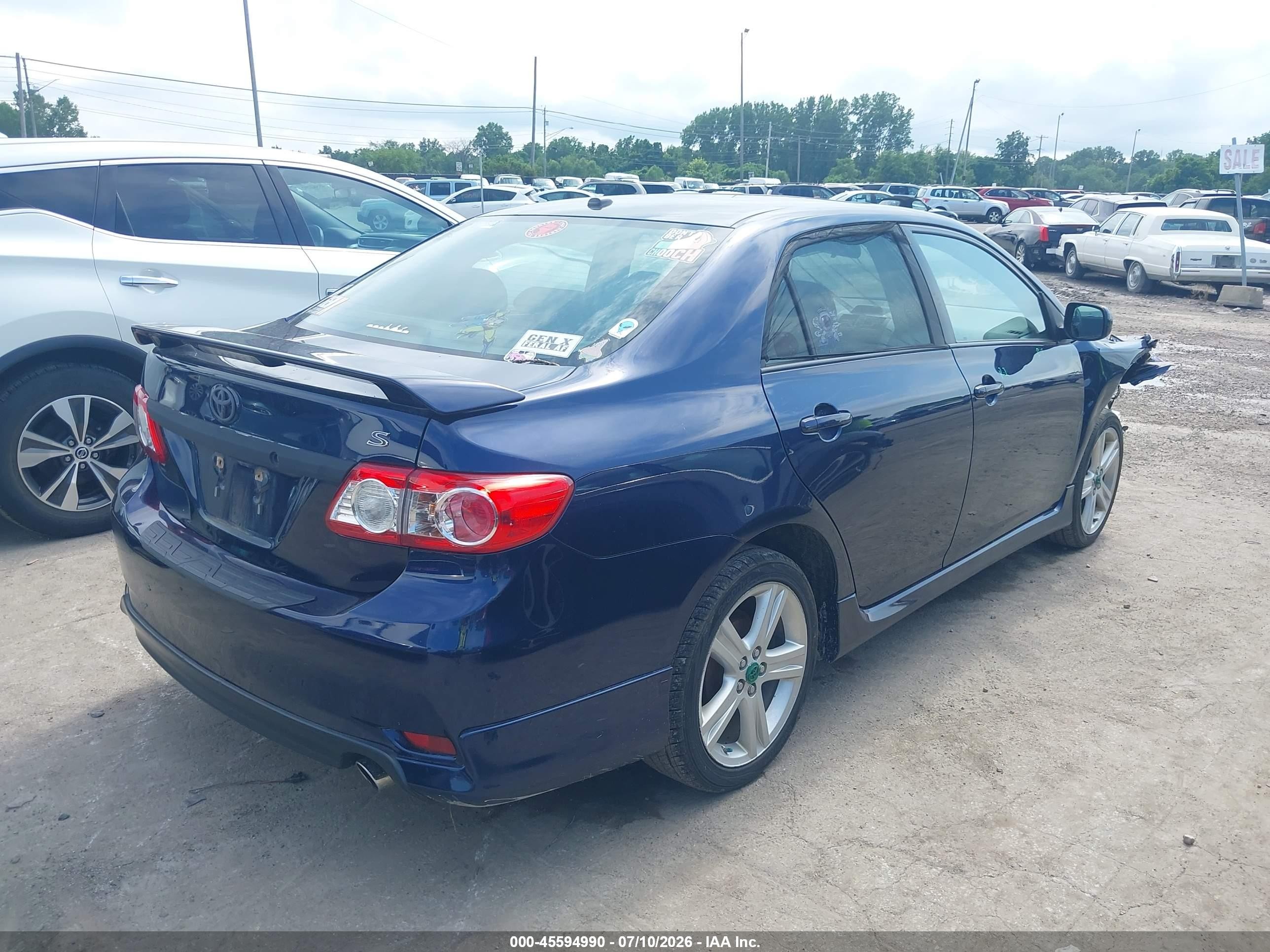 2013 Toyota Corolla S Синий vin: 5YFBU4EE5DP178183