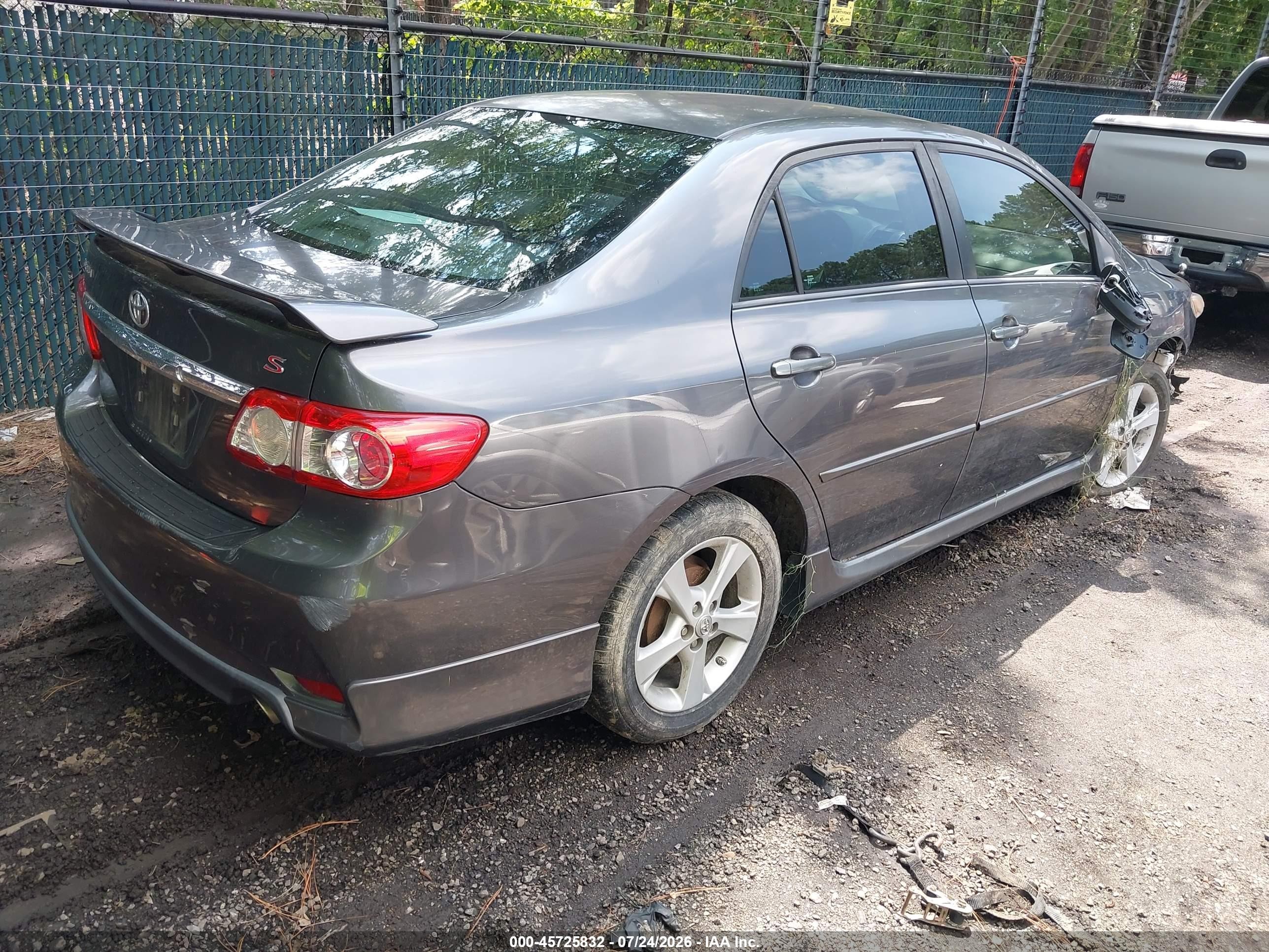 2013 Toyota Corolla S Gray vin: 5YFBU4EE5DP197588
