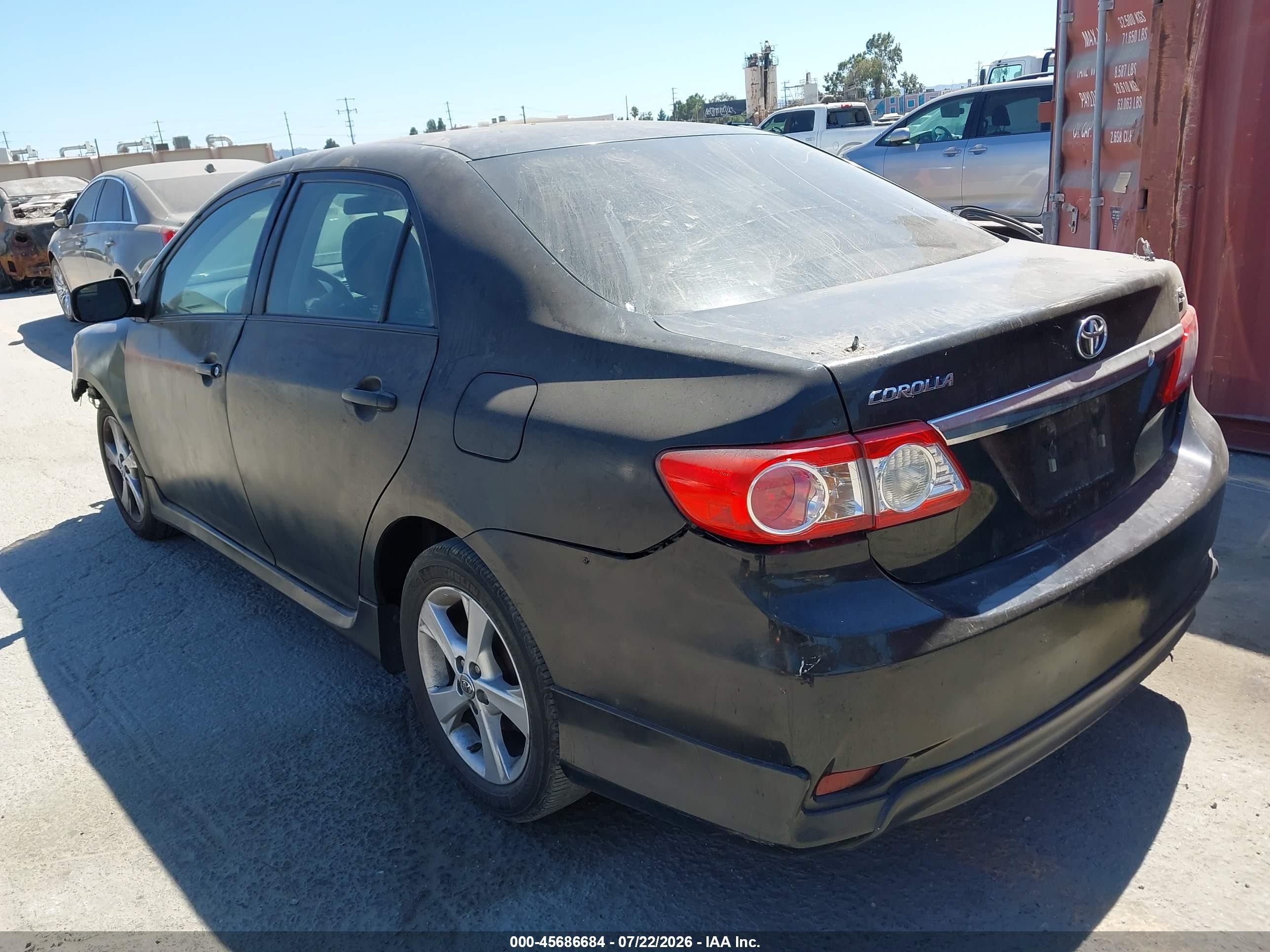 2013 Toyota Corolla S Black vin: 5YFBU4EE5DP199454