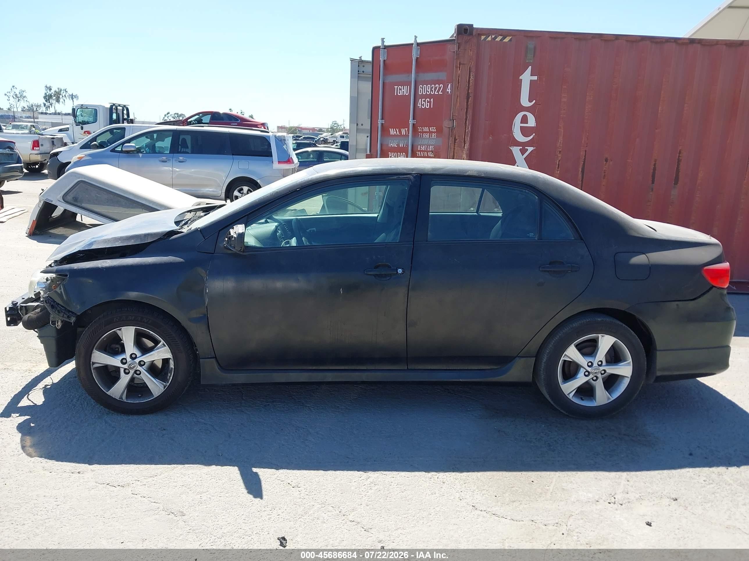 2013 Toyota Corolla S Black vin: 5YFBU4EE5DP199454