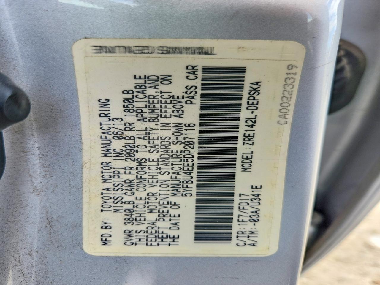 2013 Toyota Corolla S Silver vin: 5YFBU4EE5DP207116