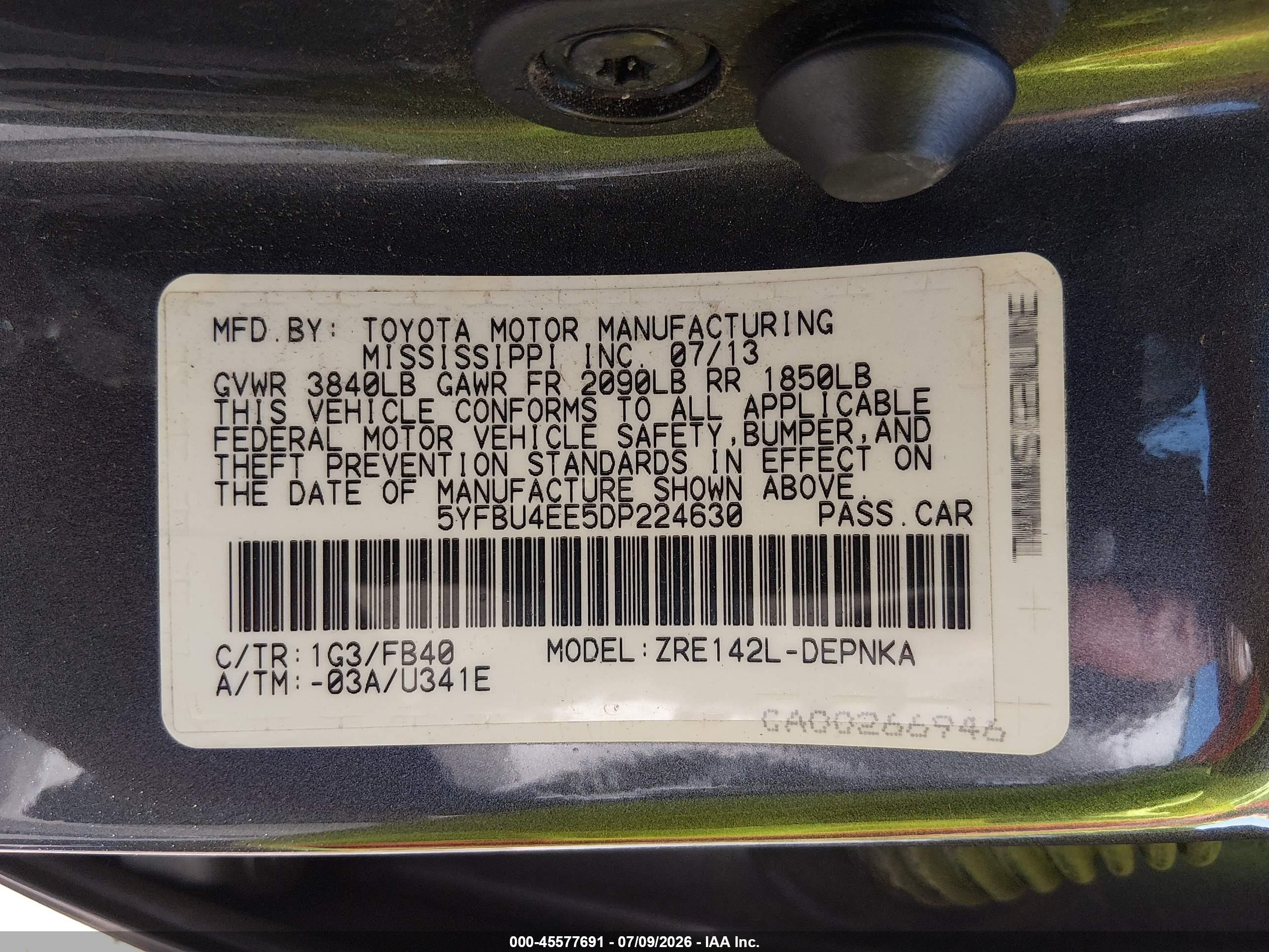 2013 Toyota Corolla Le Gray vin: 5YFBU4EE5DP224630