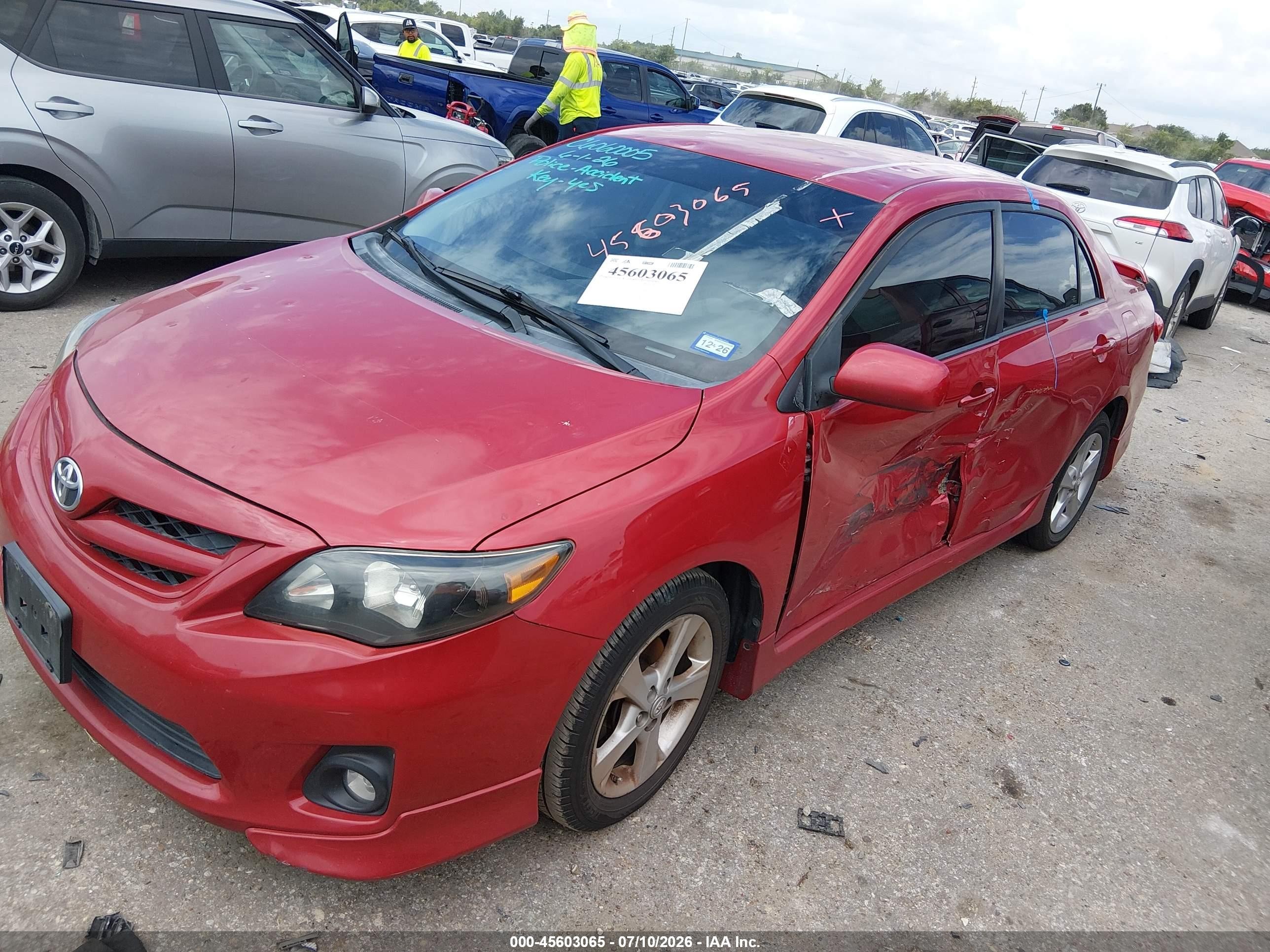 2012 Toyota Corolla S Red vin: 5YFBU4EE6CP006761