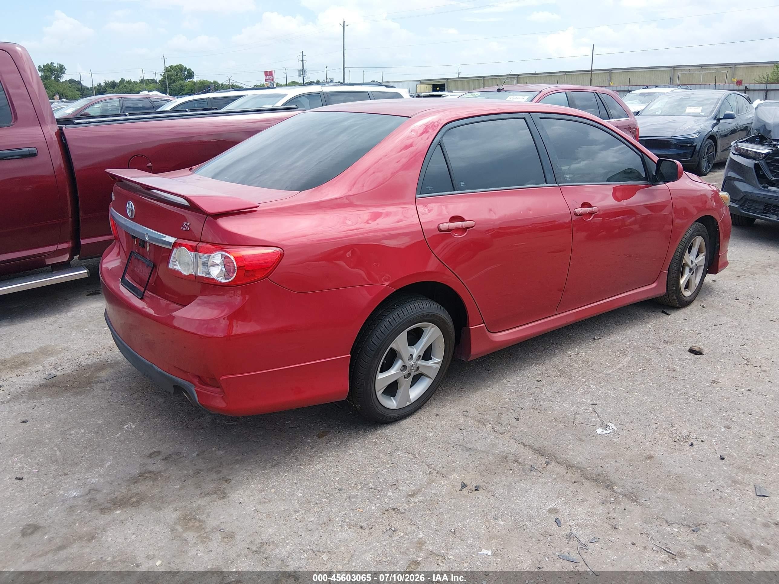 2012 Toyota Corolla S Red vin: 5YFBU4EE6CP006761