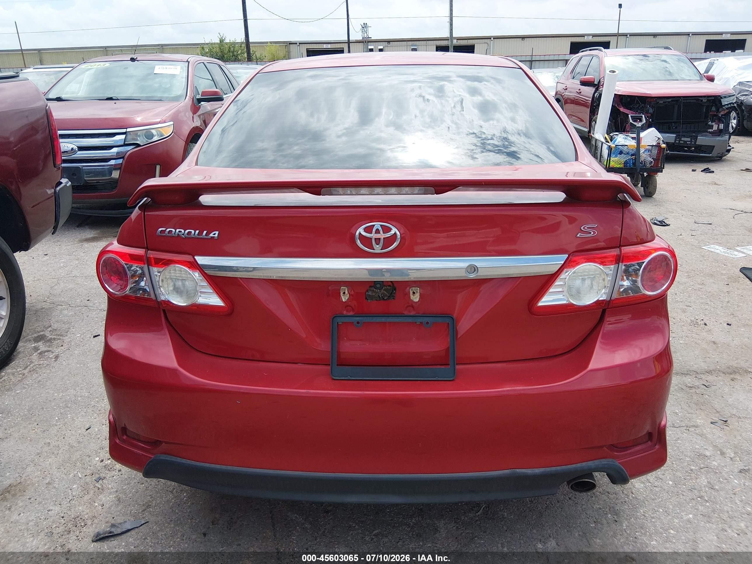 2012 Toyota Corolla S Red vin: 5YFBU4EE6CP006761