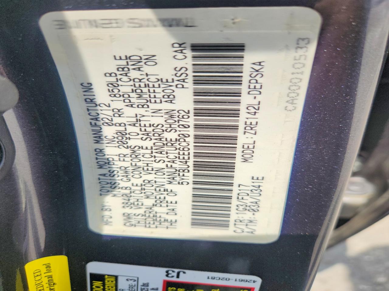 2012 Toyota Corolla S Charcoal vin: 5YFBU4EE6CP010762